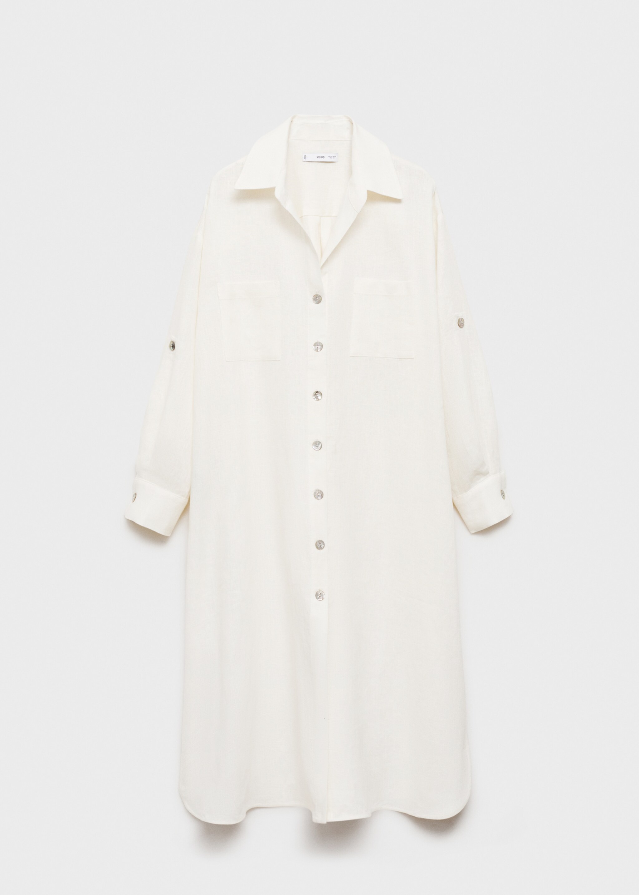 Linen long shirt - Article without model, Vanilla. Ref: 87044780-00.