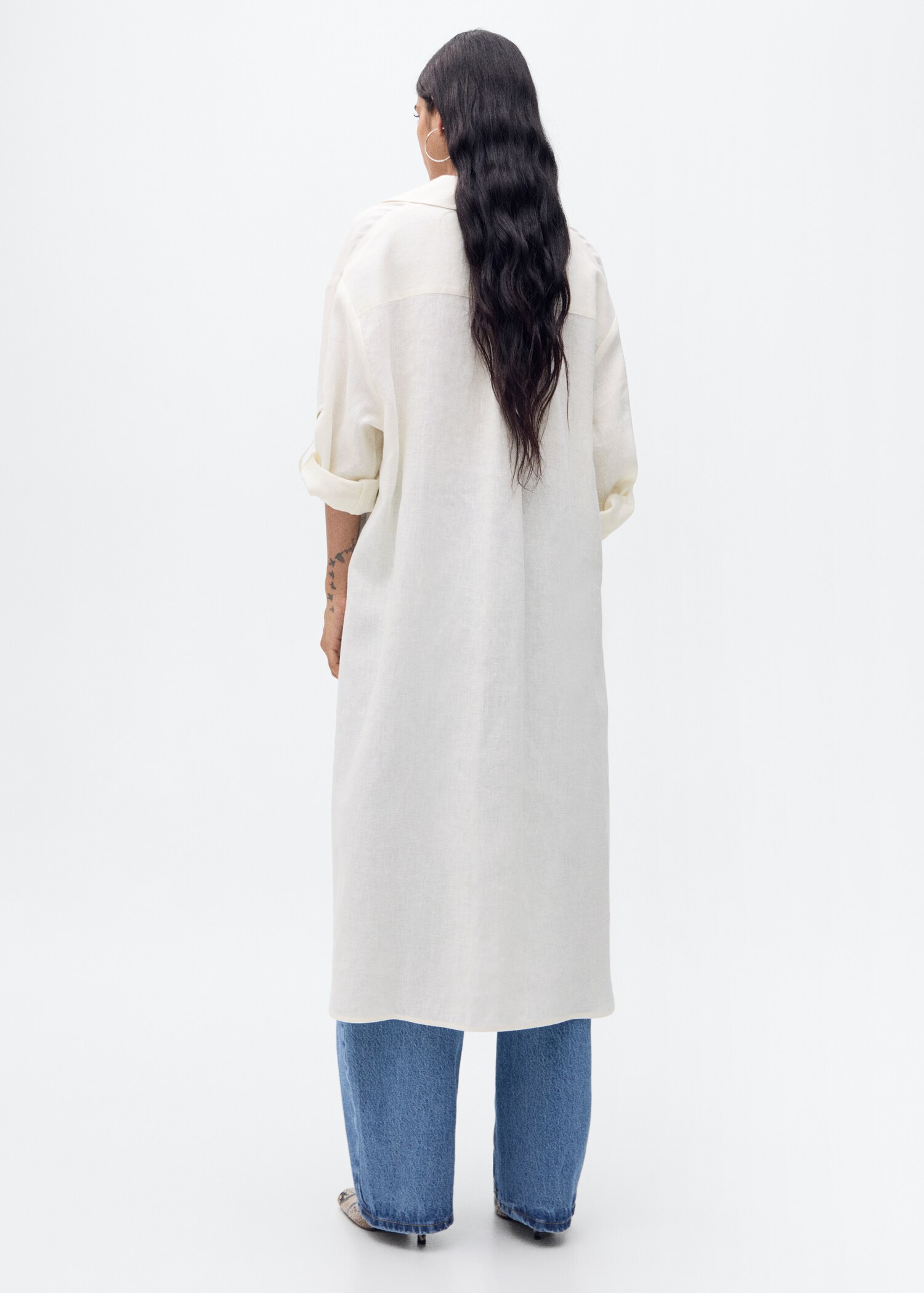 Linen long shirt - Reverse of the article
