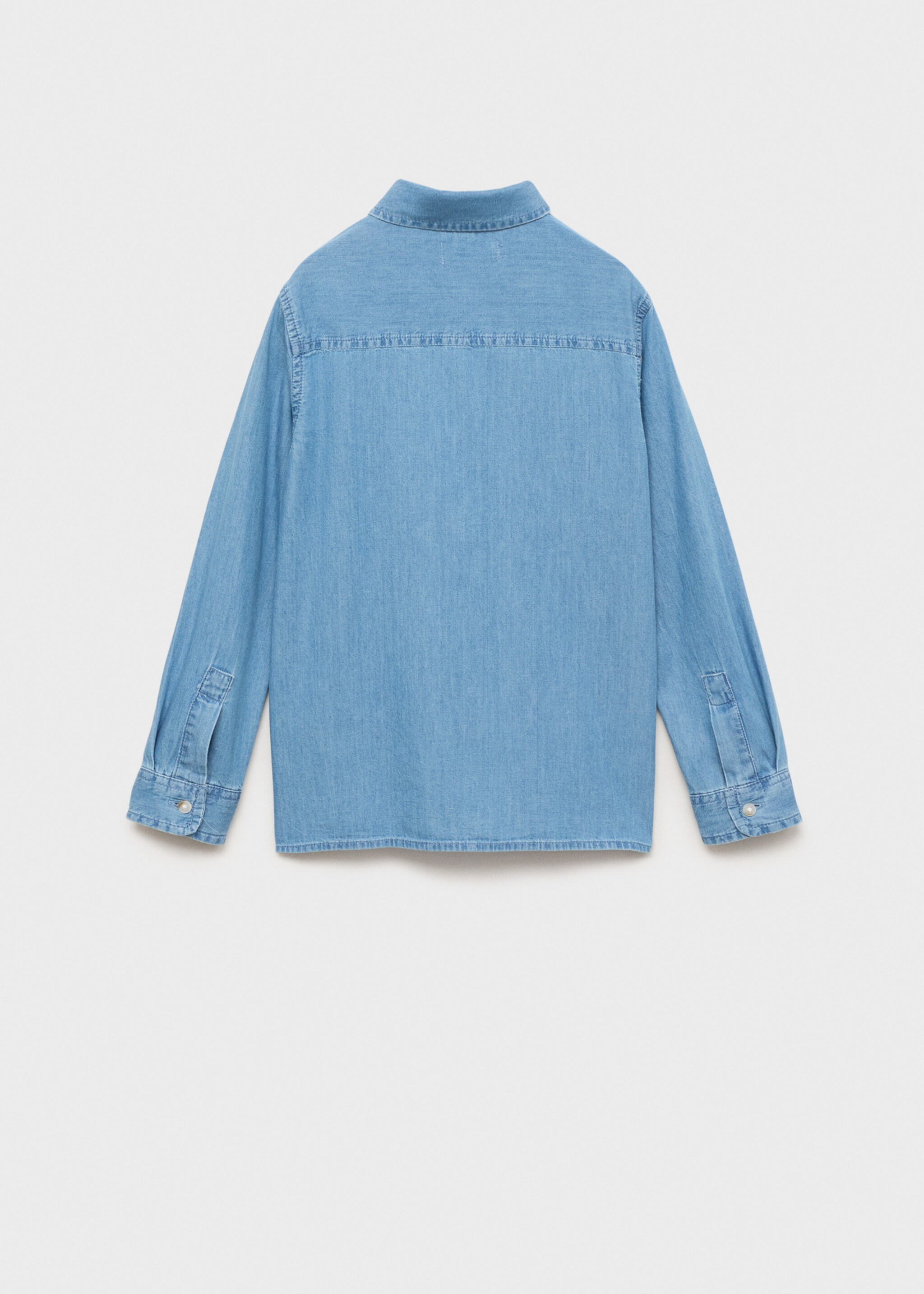 Camisa texana coll polo - Revers de l'article, Blau mitjà. Ref: 87044783-00.