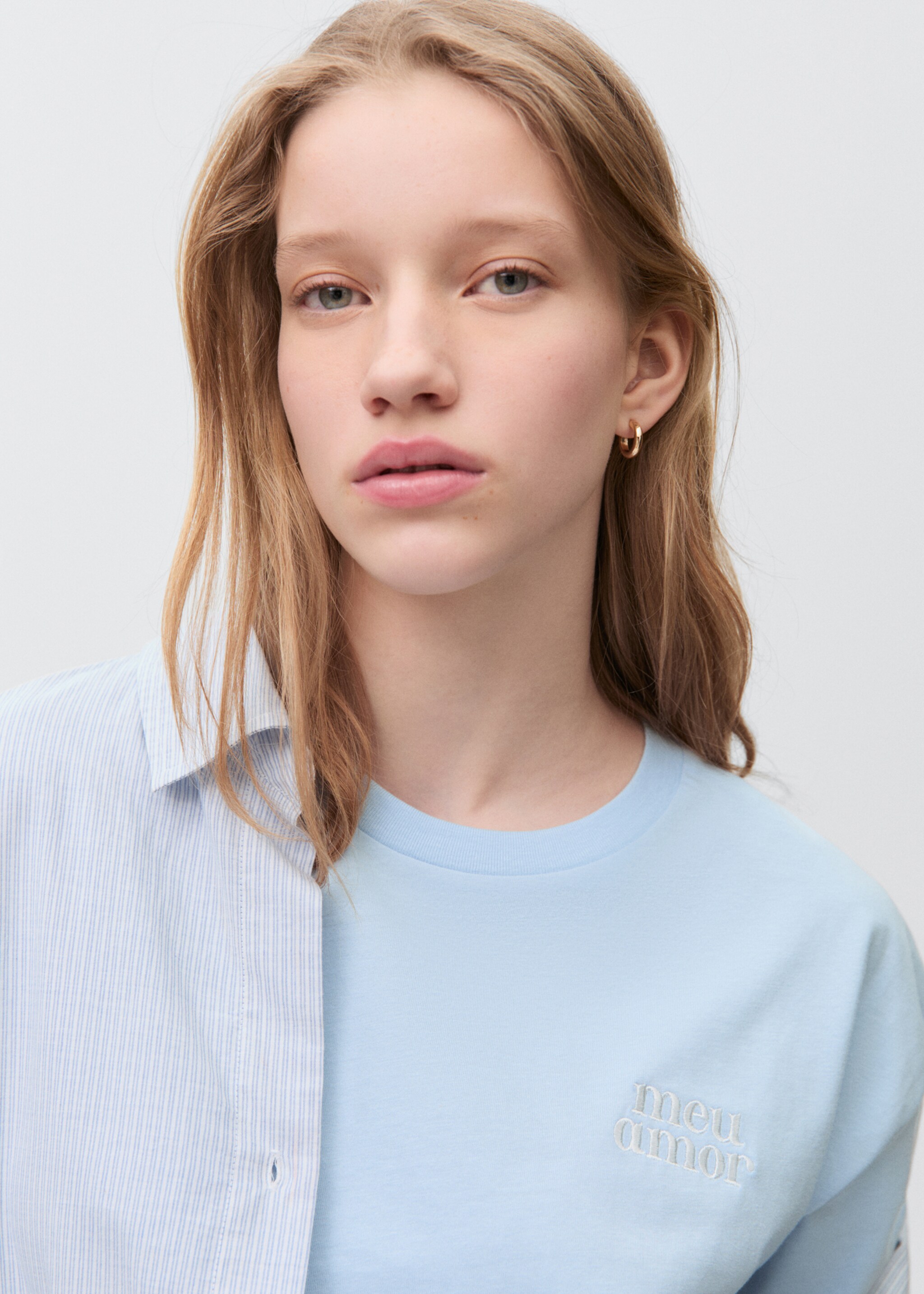 T-shirt coton message - Détail de l'article 1, Bleu. Ref: 87044785-00.