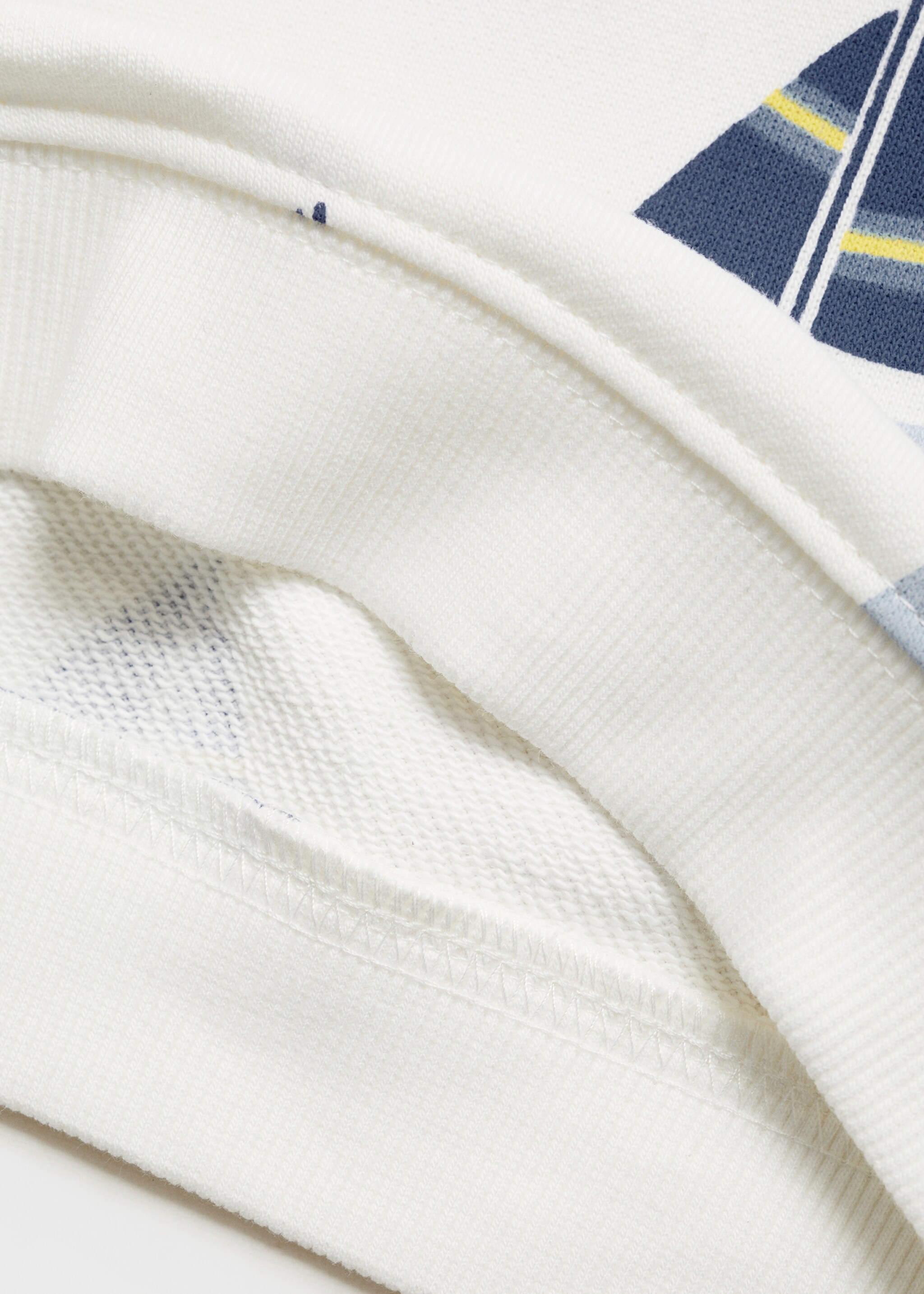 Gemustertes Baumwoll-Sweatshirt - Detail des Artikels 0, Cremeweiß. Ref: 87044788-00.