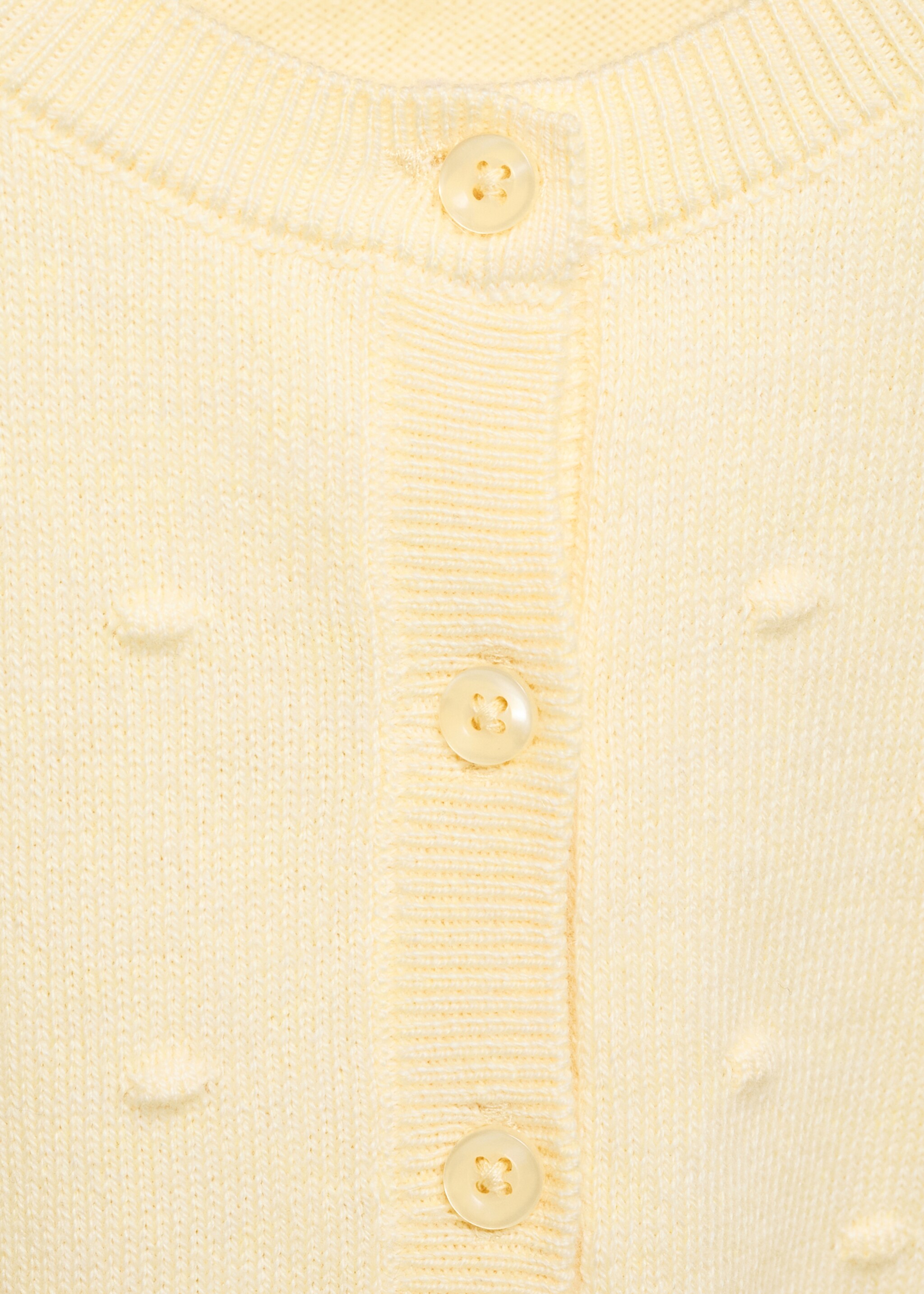 Πλεκτή ζακέτα κάρντιγκαν με κέντημα - Λεπτομέρεια του προϊόντος 8, Κίτρινο Παστέλ. Ref: 87044793-00.