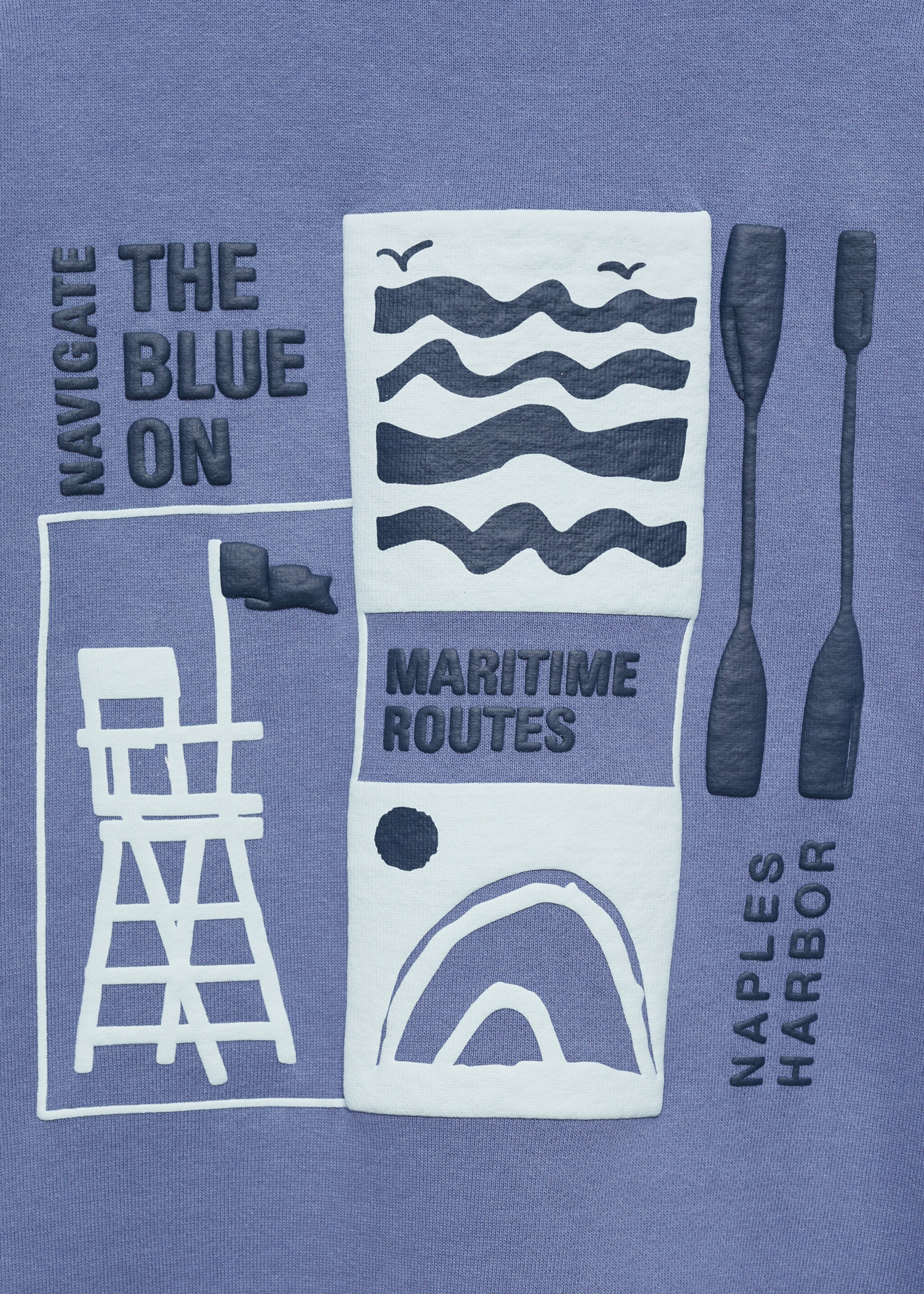 Printed cotton sweatshirt - Details of the article 0, Blue. Ref: 87044797-00.