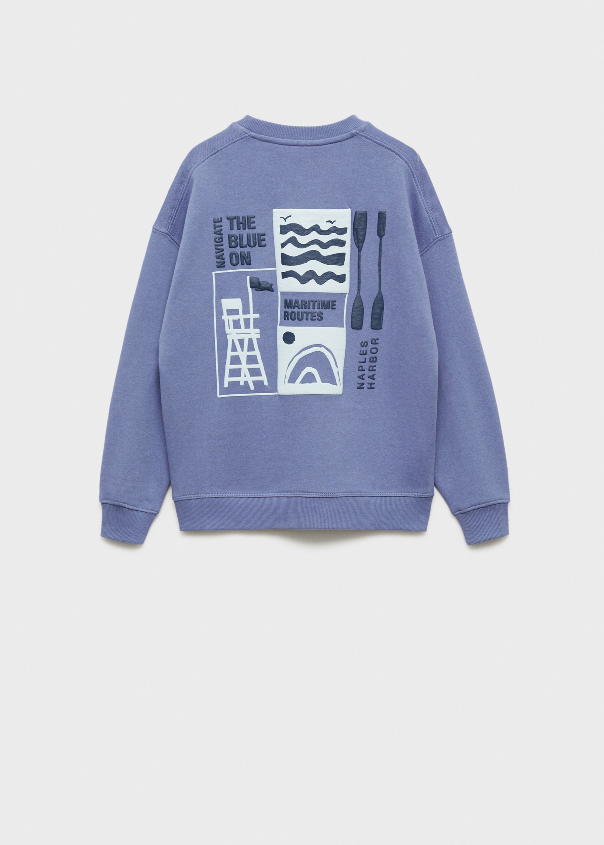 Printed cotton sweatshirt - Reverse of the article, Blue. Ref: 87044797-00.