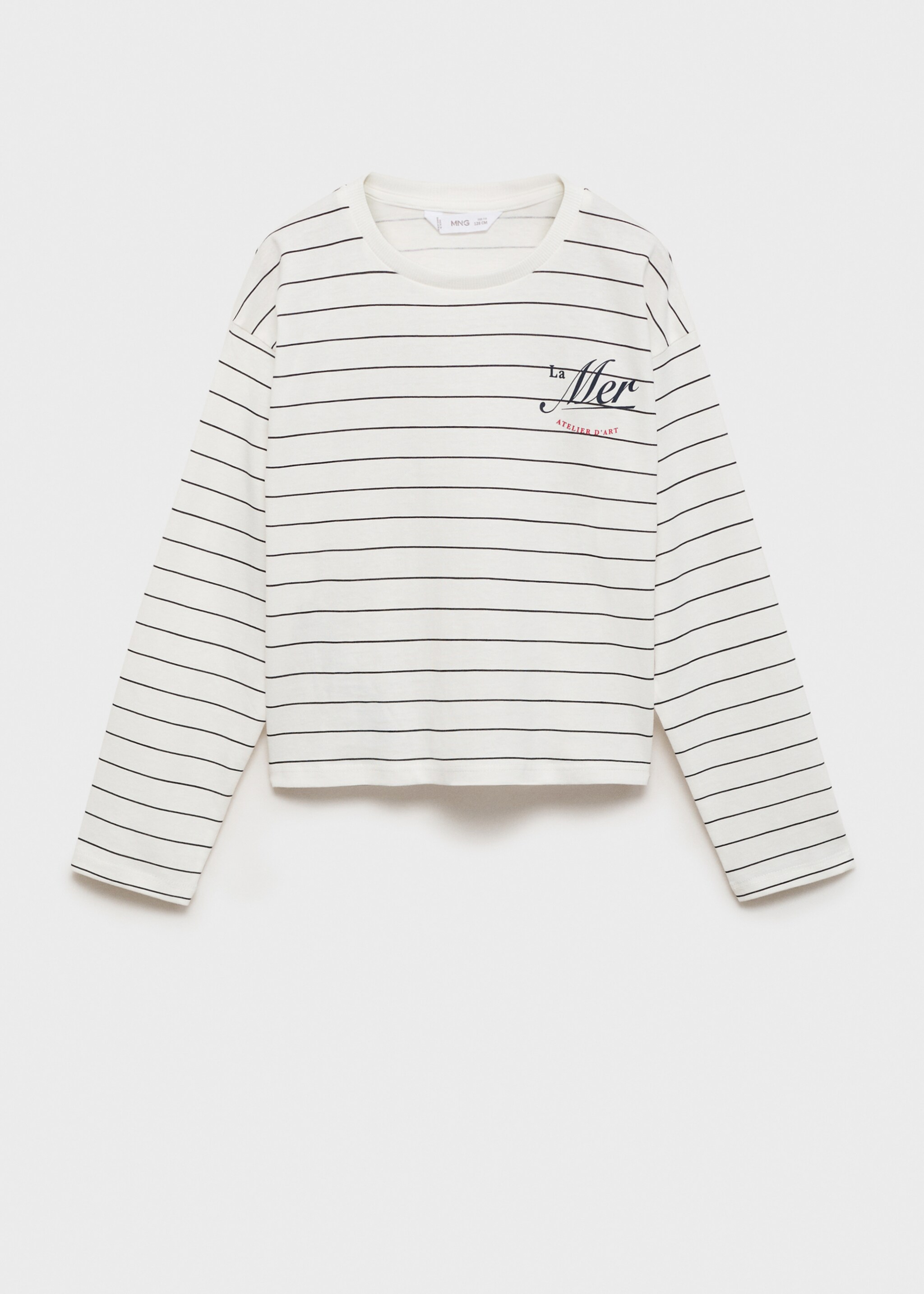 Bedrucktes Baumwoll-T-Shirt - Artikel ohne Model, Cremeweiß. Ref: 87044799-00.