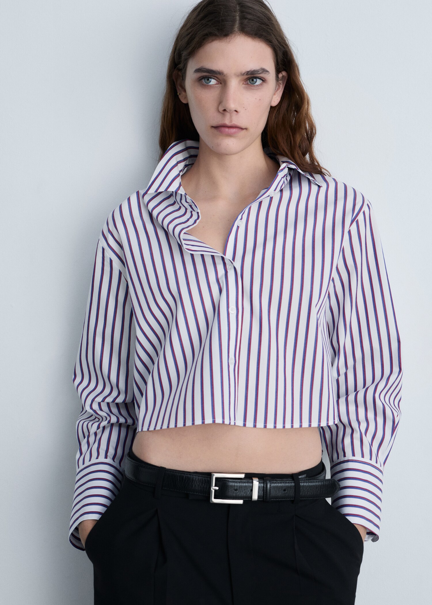 Striped cropped shirt - Medium plane