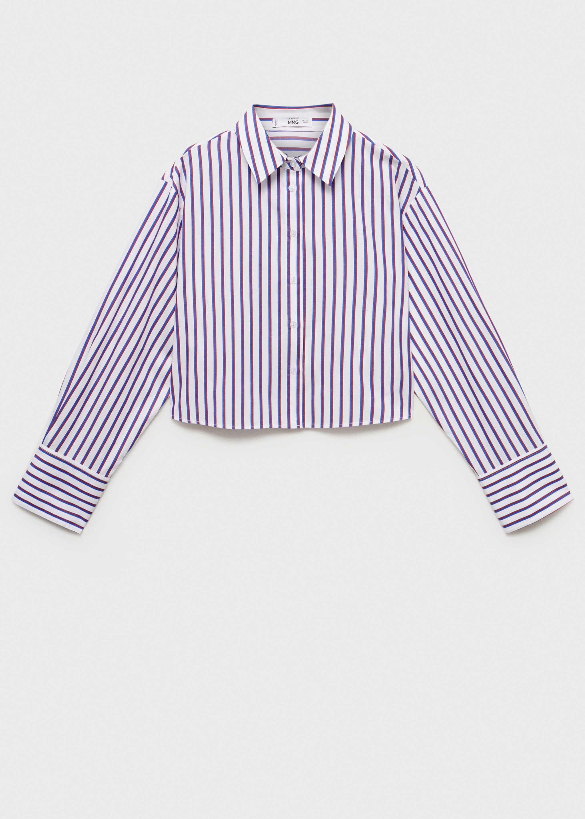 Striped cropped shirt - Article without model, Red. Ref: 87044801-00.