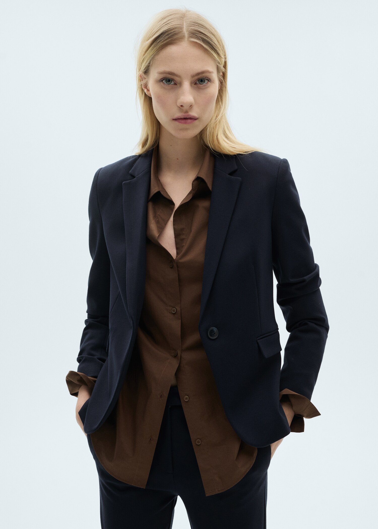 Suit blazer with flap pockets - Medium plane
