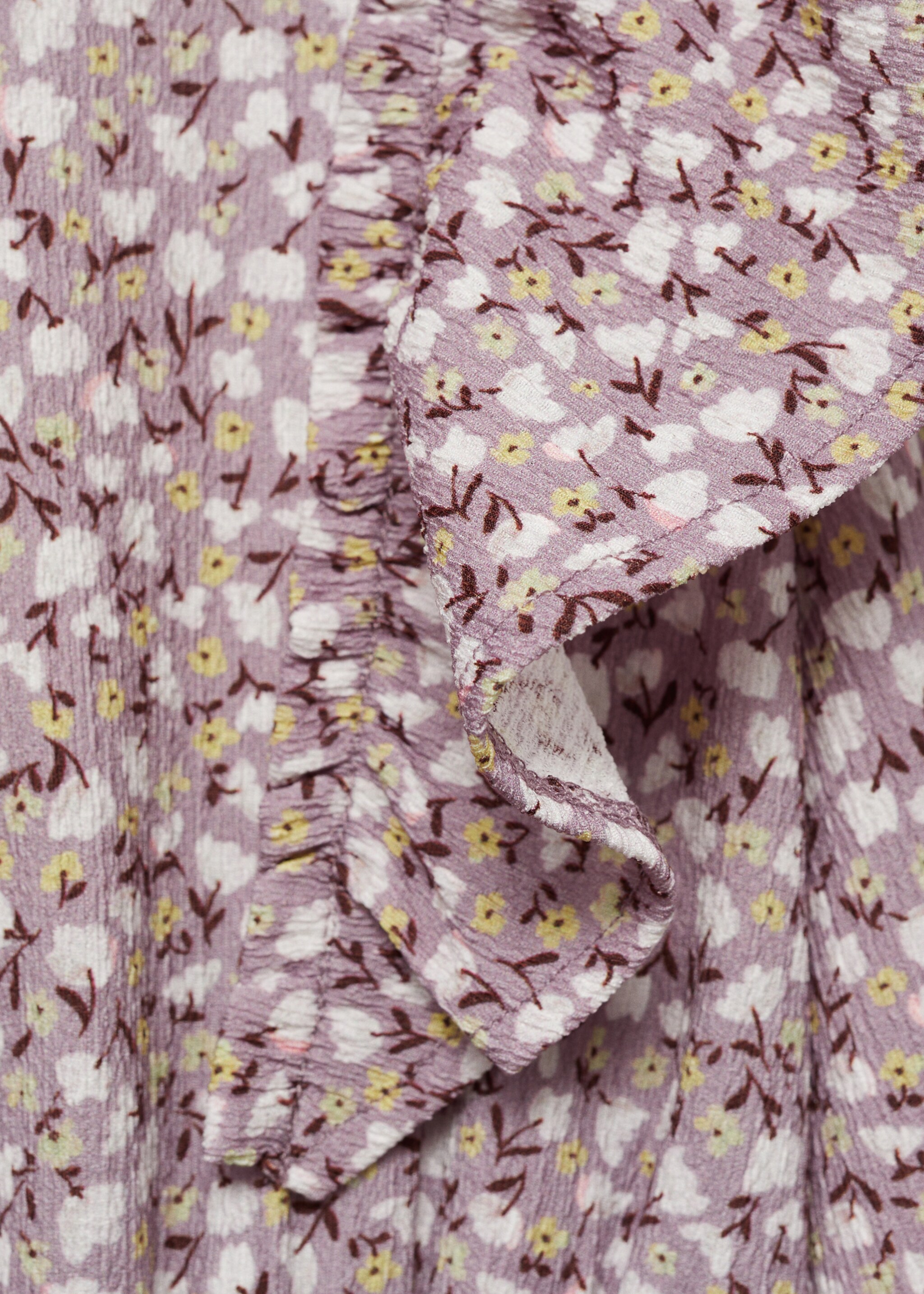 Ruffled floral dress - Details of the article 8, Lavender. Ref: 87044809-00.