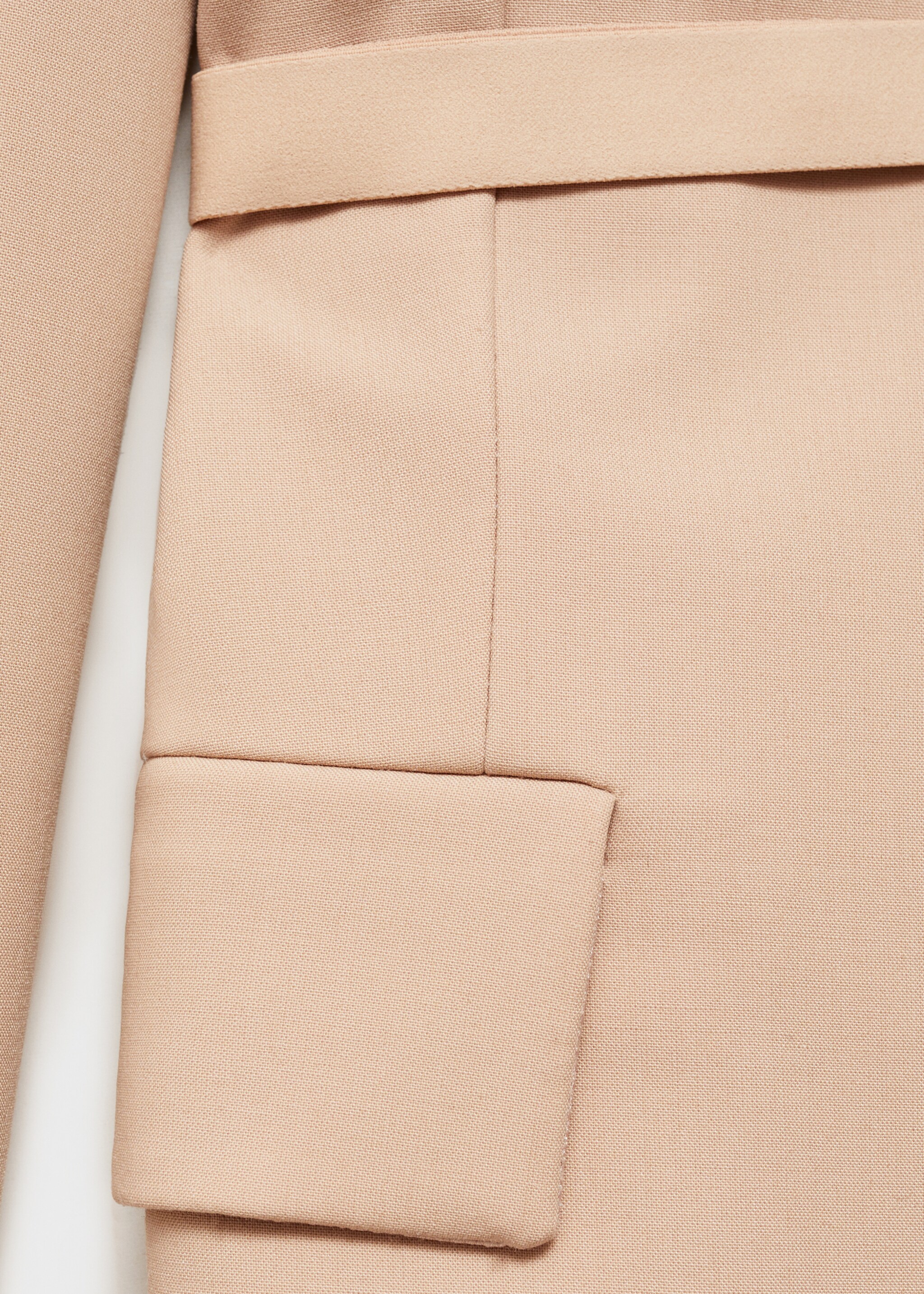 Wollmantel mit Gürtel - Detail des Artikels 0, Nude. Ref: 87044811-00.