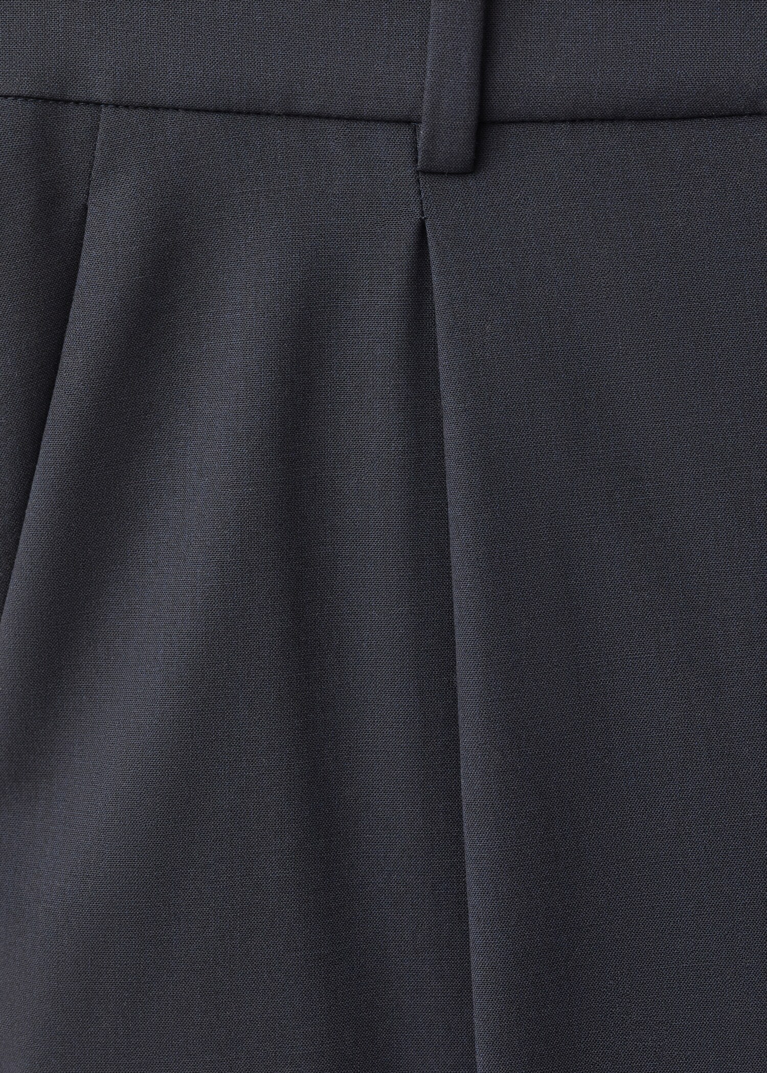 Pantalon wideleg à pinces en laine mélangée - Détail de l'article 0