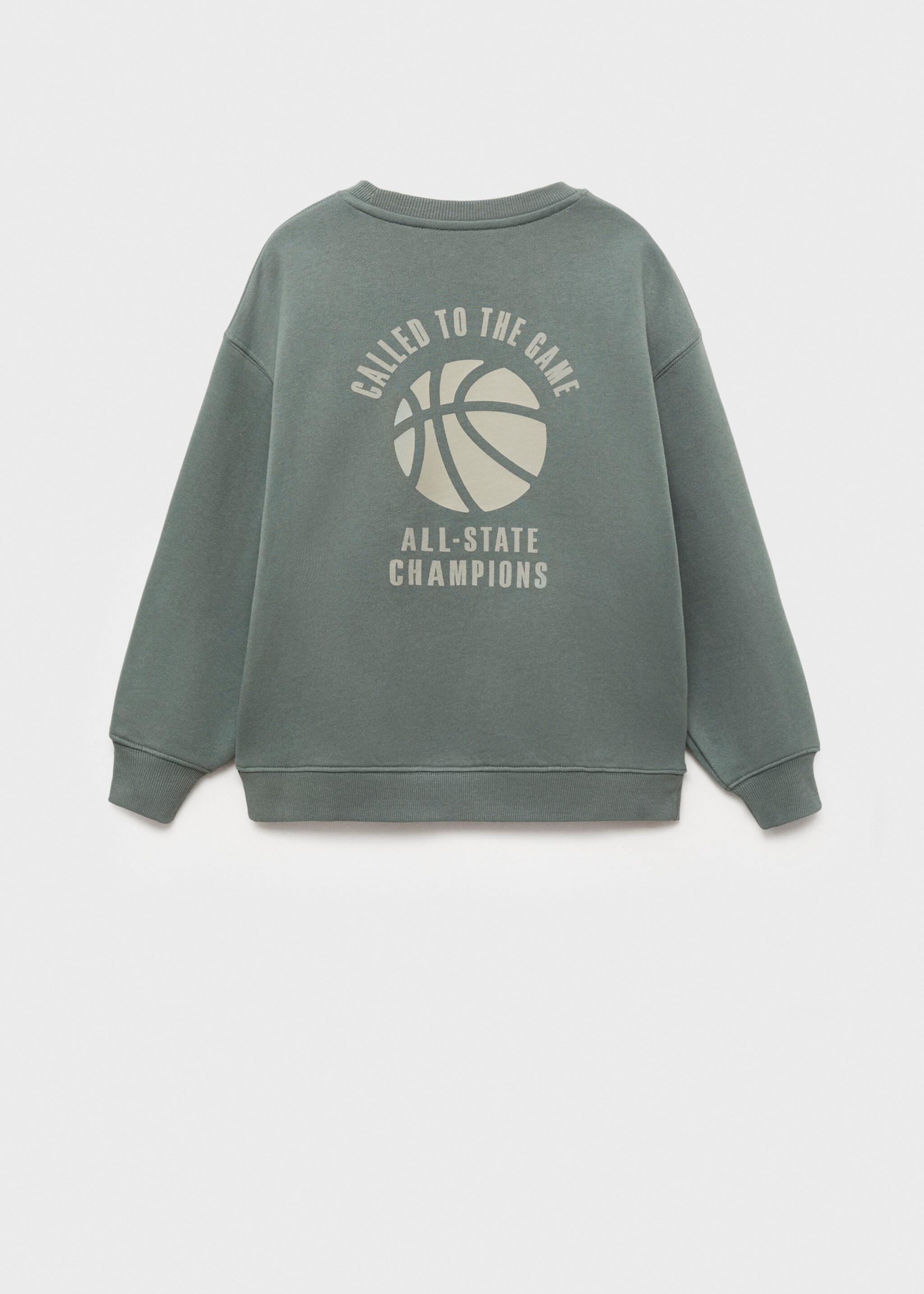 Cartoon cotton sweatshirt - Reverse of the article, Forest Green. Ref: 87045137-00.