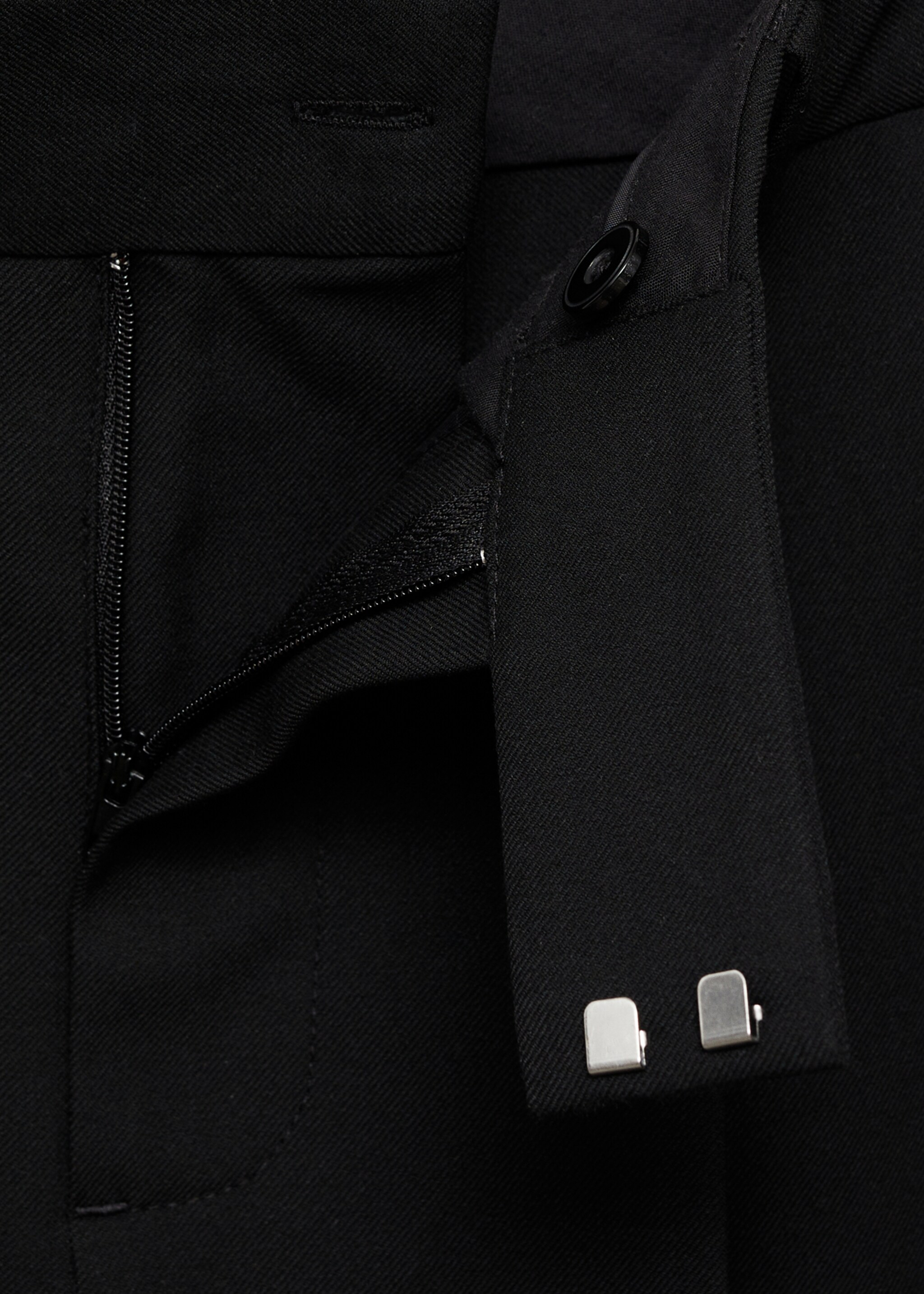 Straight suit trousers - Details of the article 8, Black. Ref: 87045140-00.