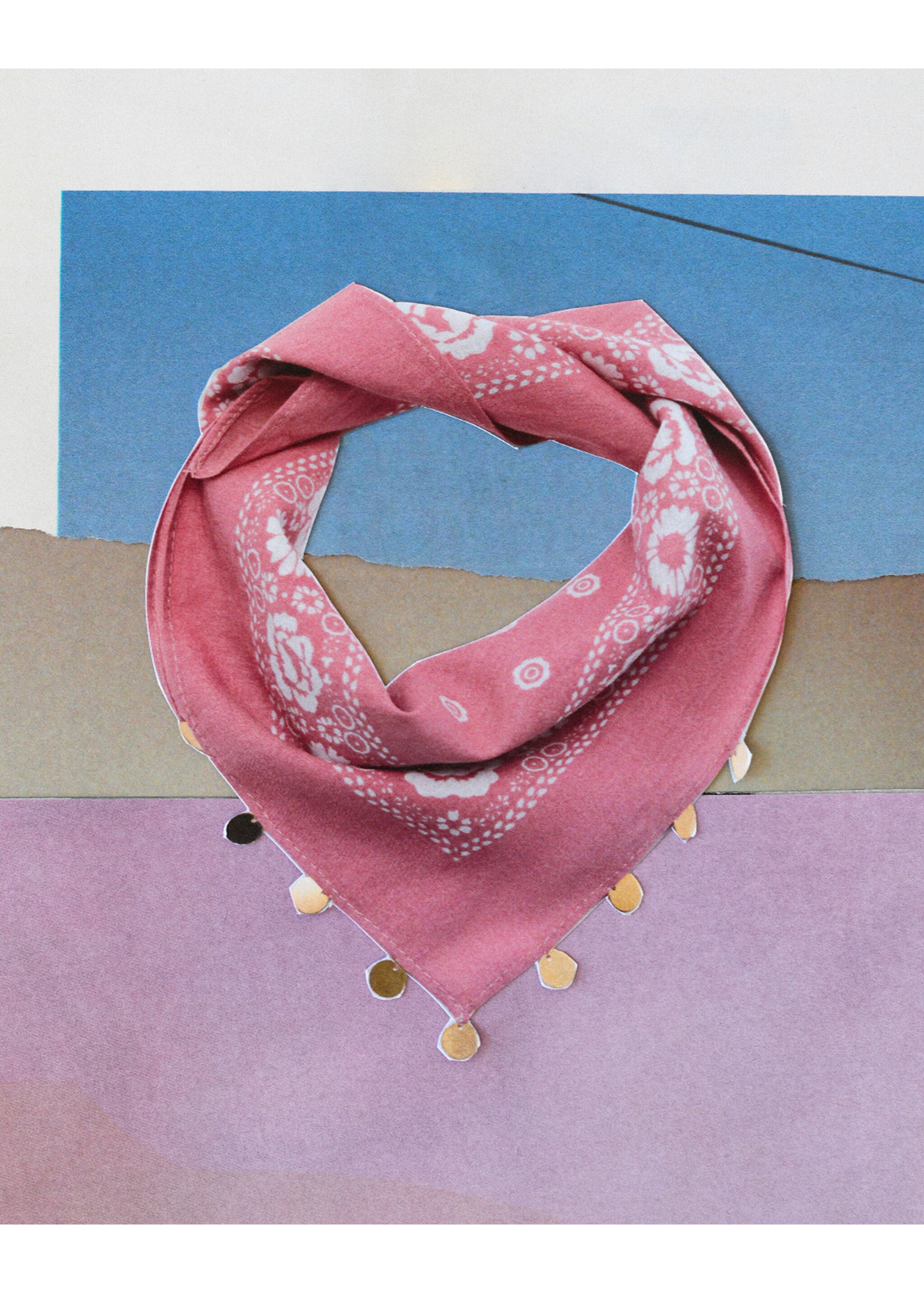 Halstuch mit Karomuster - Detail des Artikels 5, Zartrosa. Ref: 87045143-00.