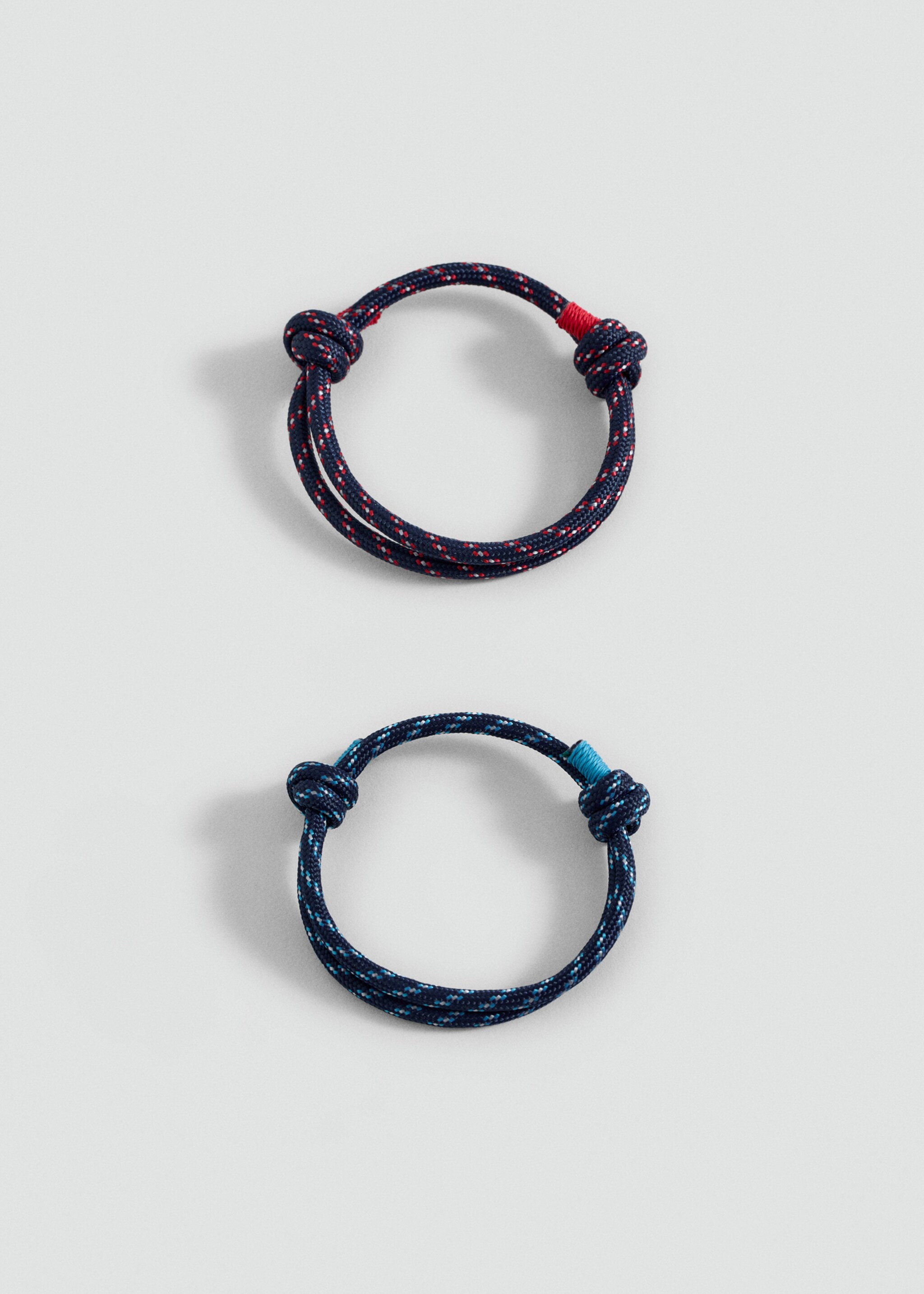 Kordelarmbänder im Set - Mittlere Ansicht, Marineblau. Ref: 87045144-00.