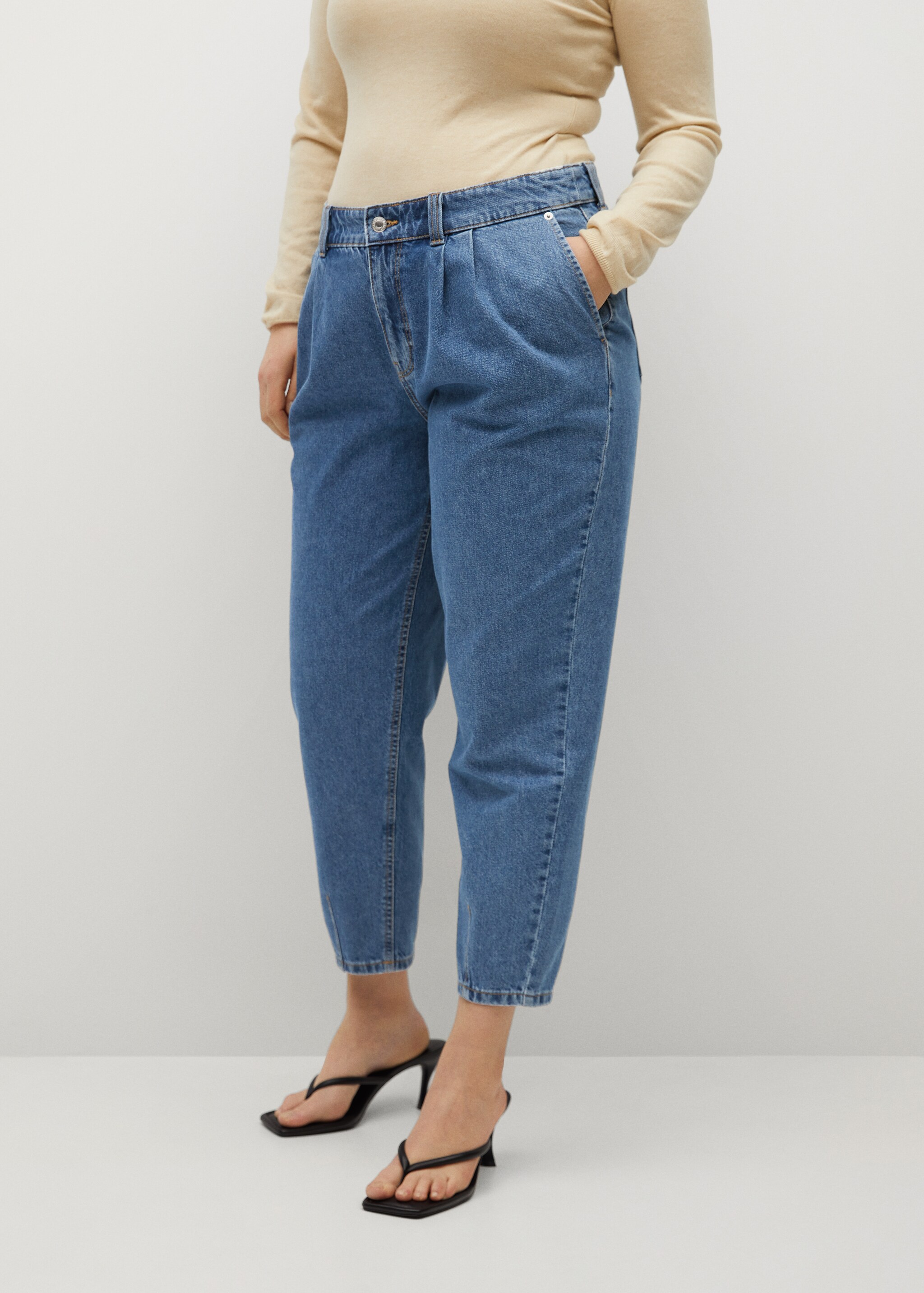 Jeans slouchy tiro medio - Plano medio