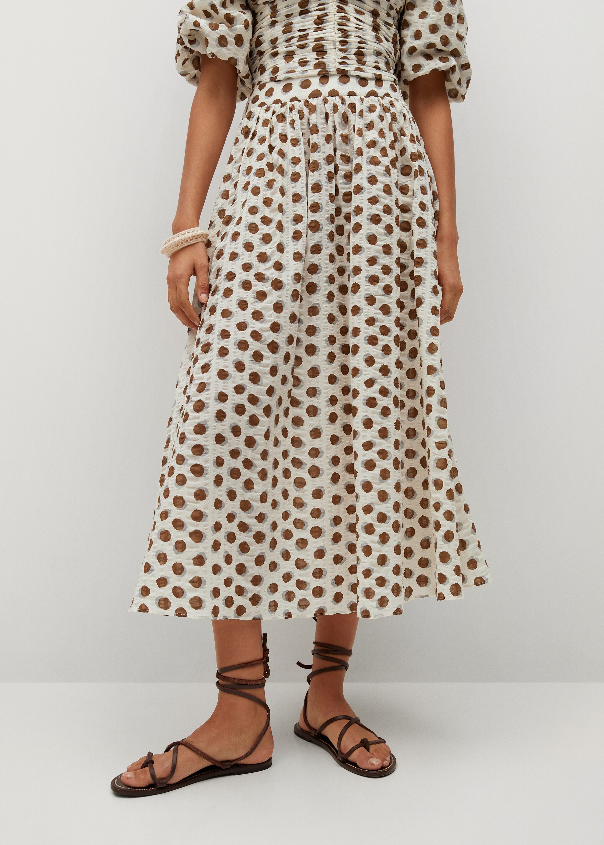 Falda algodón estampada - Plano medio