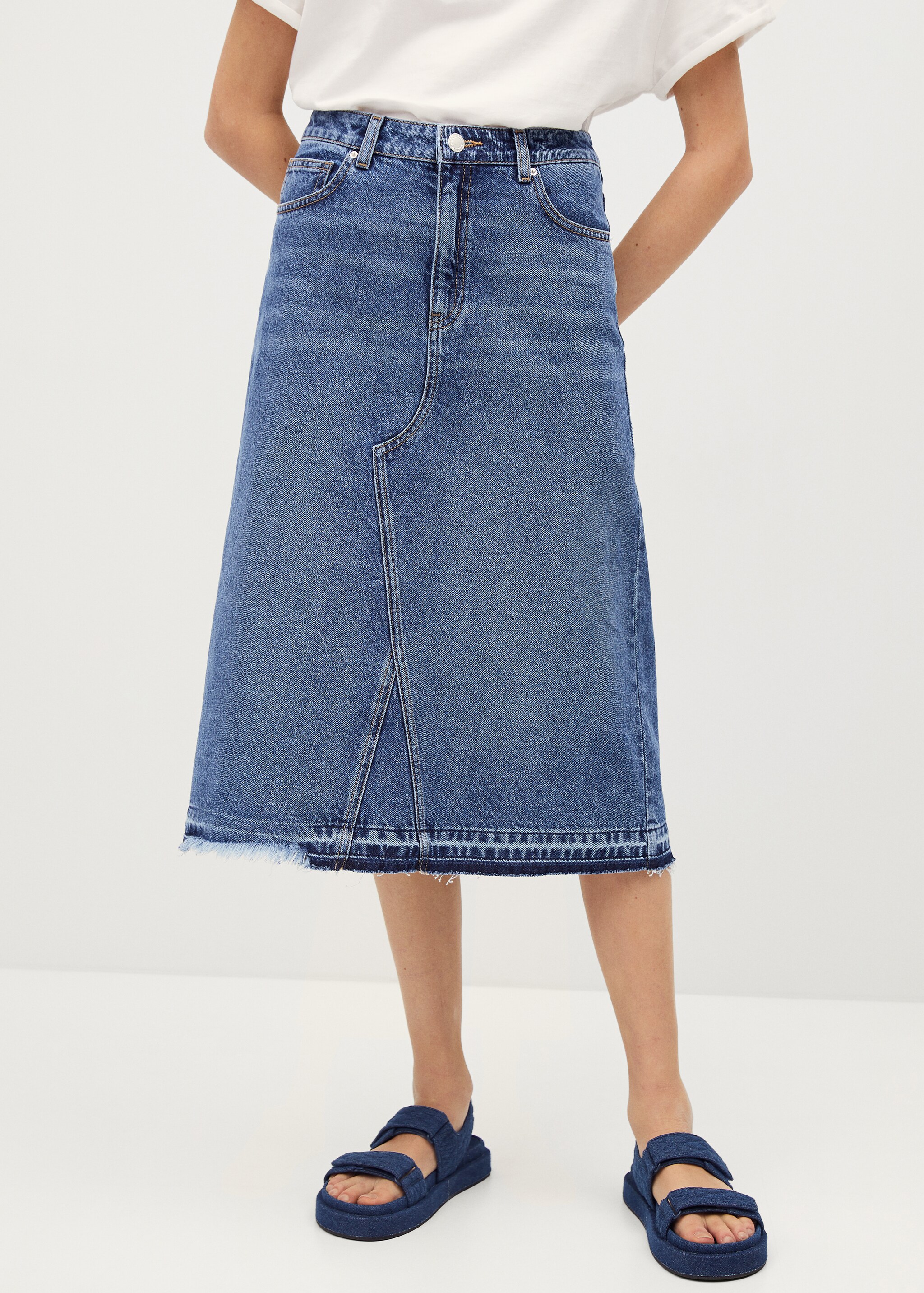 Falda denim terminaciones deshilachadas - Detalle del artículo 1