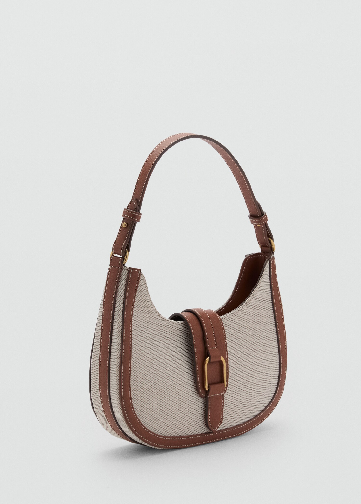 Contrast canvas shoulder bag - Medium plane