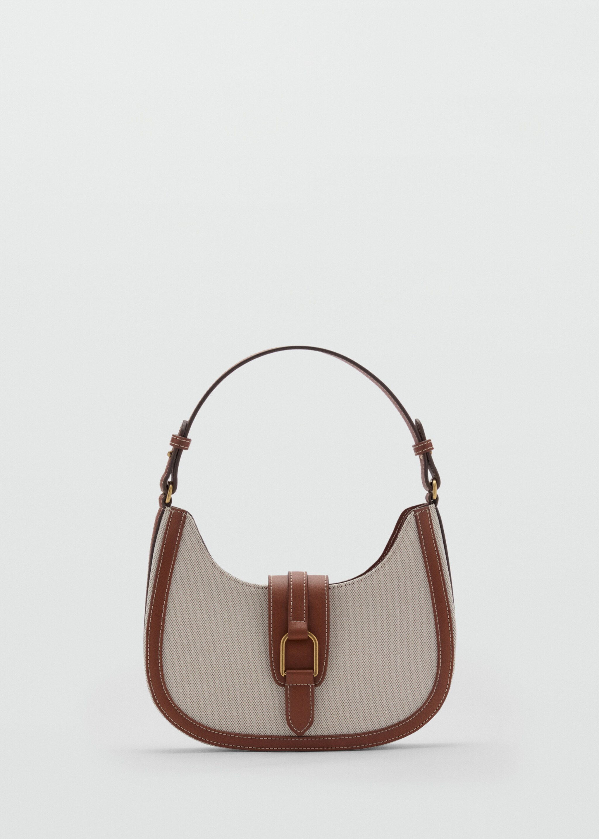 Contrast canvas shoulder bag - Article without model, Leather. Ref: 87045741-00.