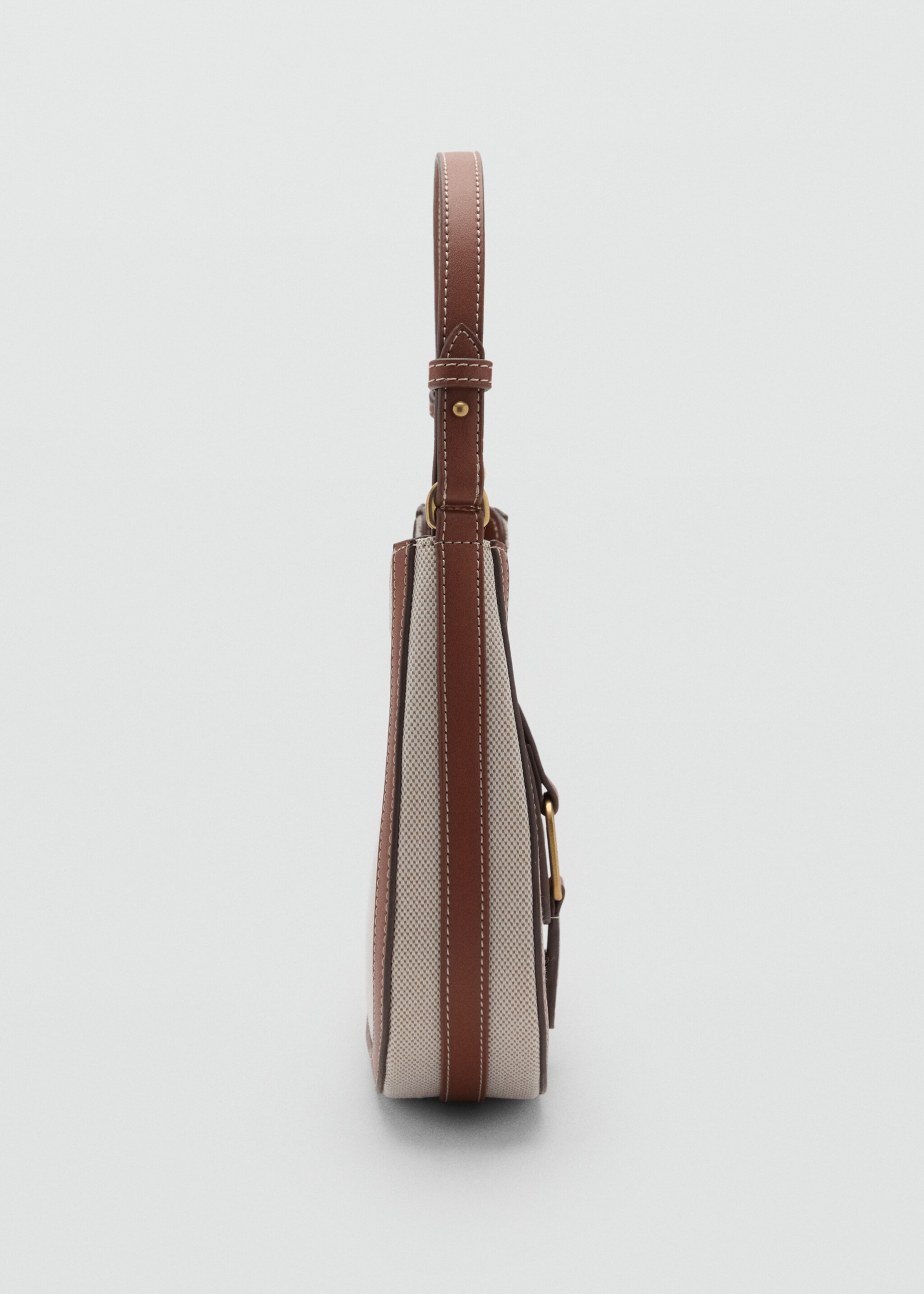 Contrast canvas shoulder bag - Details of the article 1, Leather. Ref: 87045741-00.