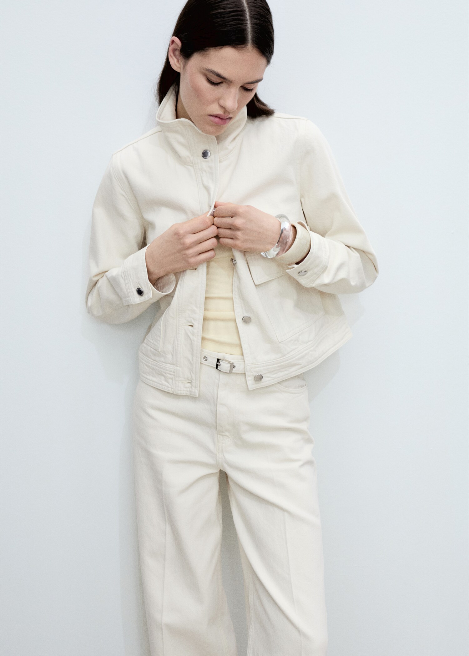 Wide-leg jeans with belt - Details of the article 1