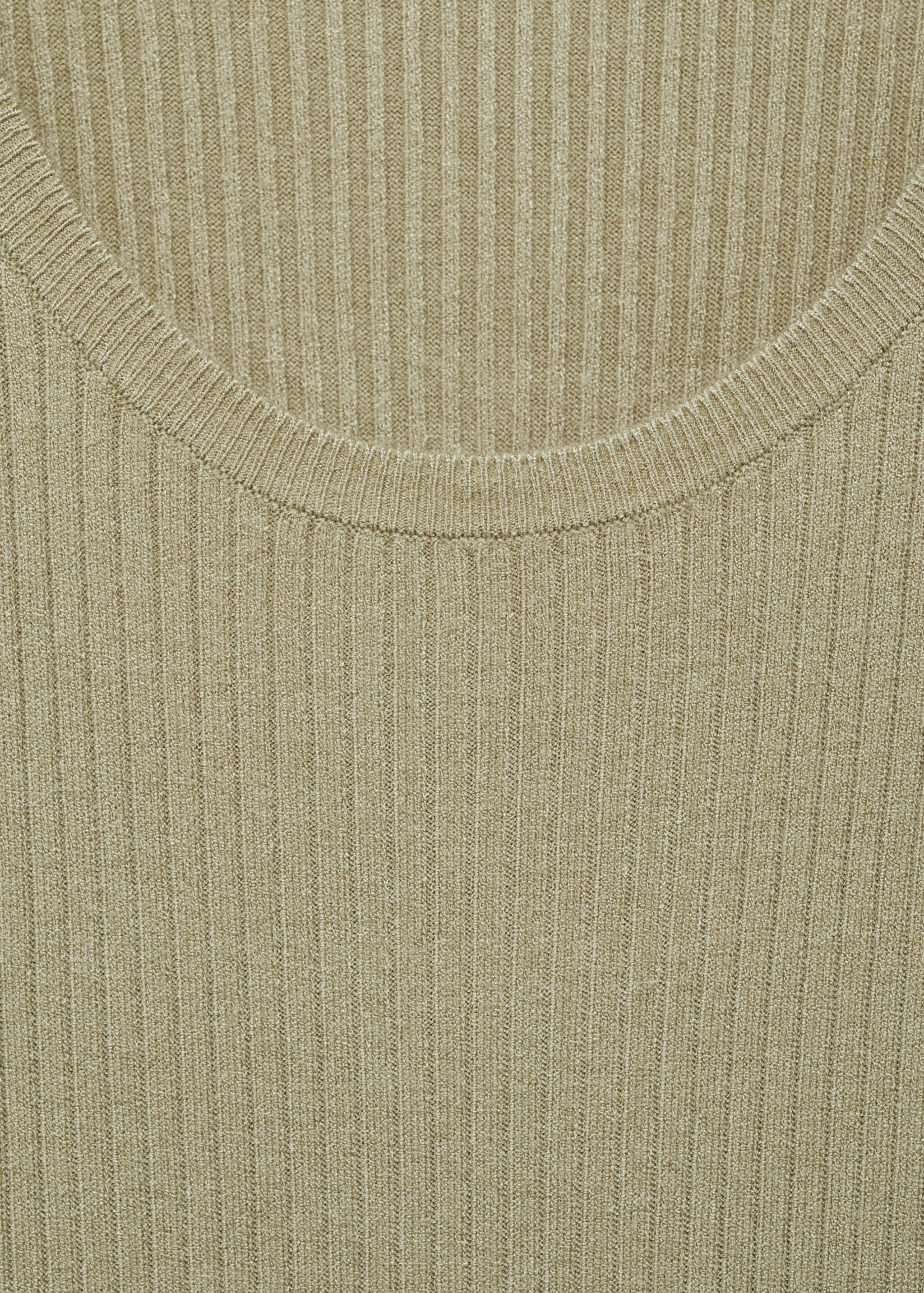 Rib-knit midi-dress - Details of the article 8, Khaki. Ref: 87045750-00.