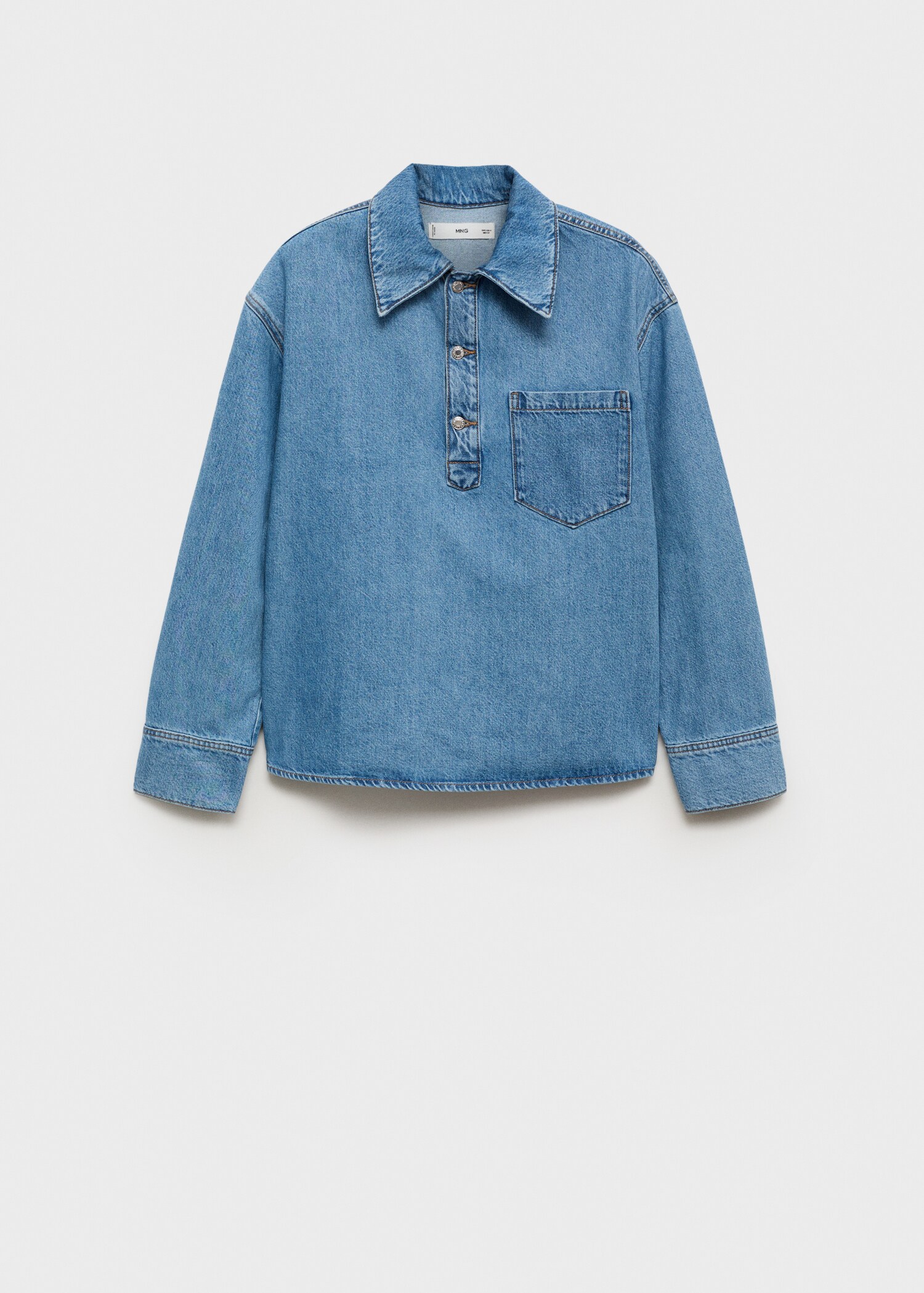 Denim blouse met borstzak - Artikel zonder model