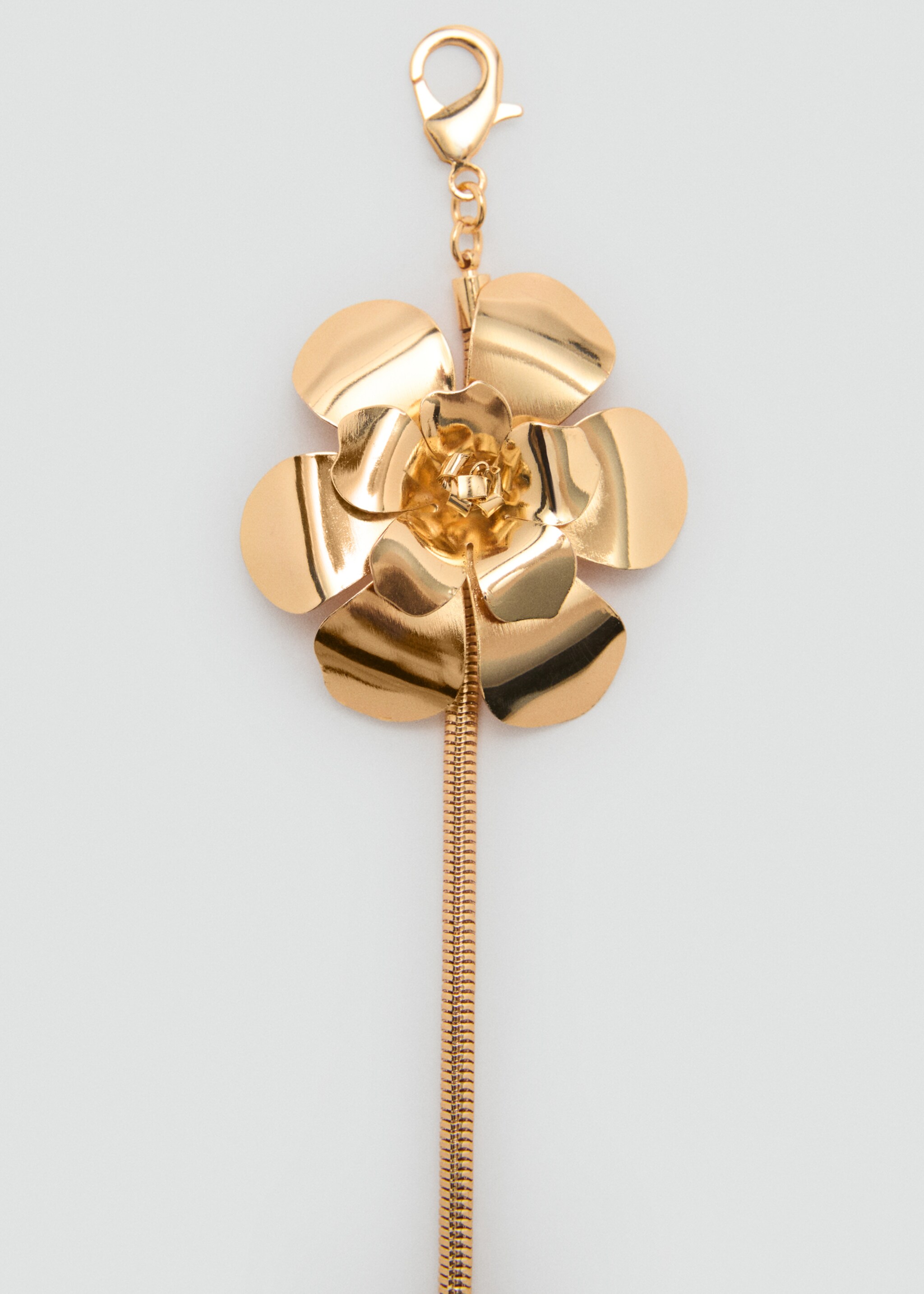 Ceinture métallique combinée décoration florale - Plan moyen, Or. Ref: 87045762-00.