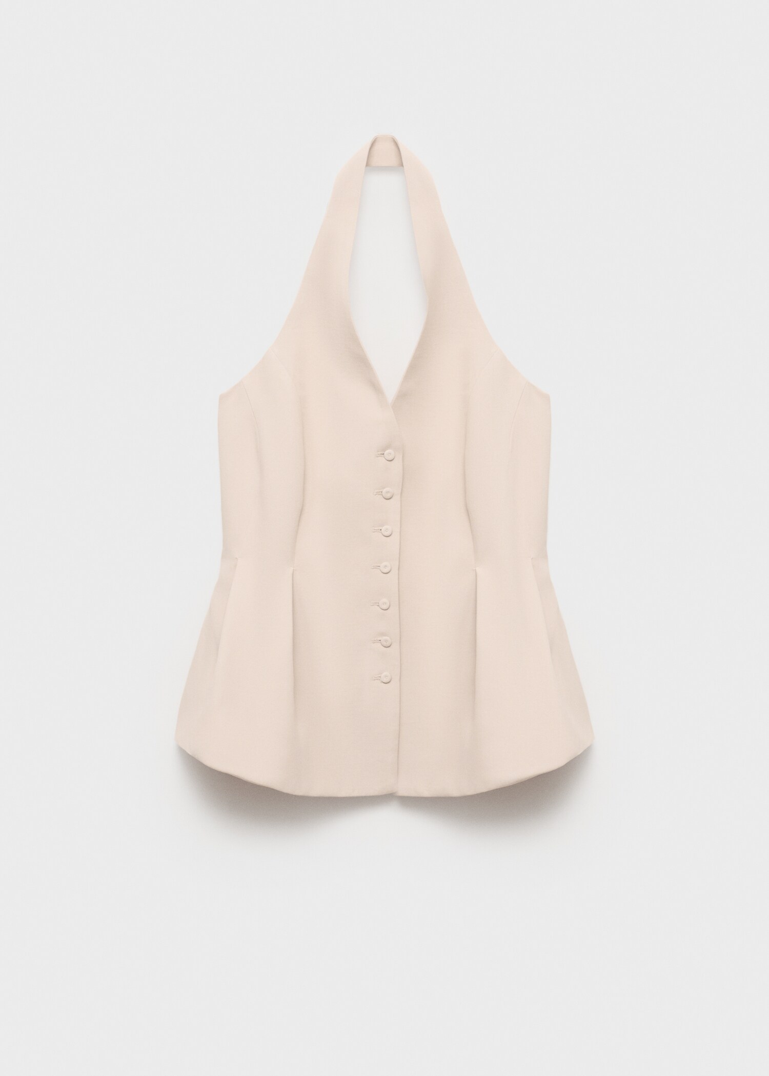 Halter-neck waistcoat with pleats - Article without model