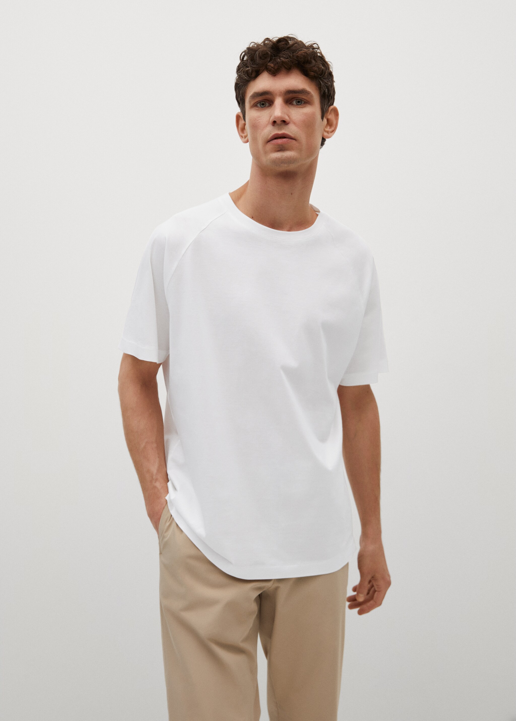Camiseta relaxed fit mercerizada - Plano medio