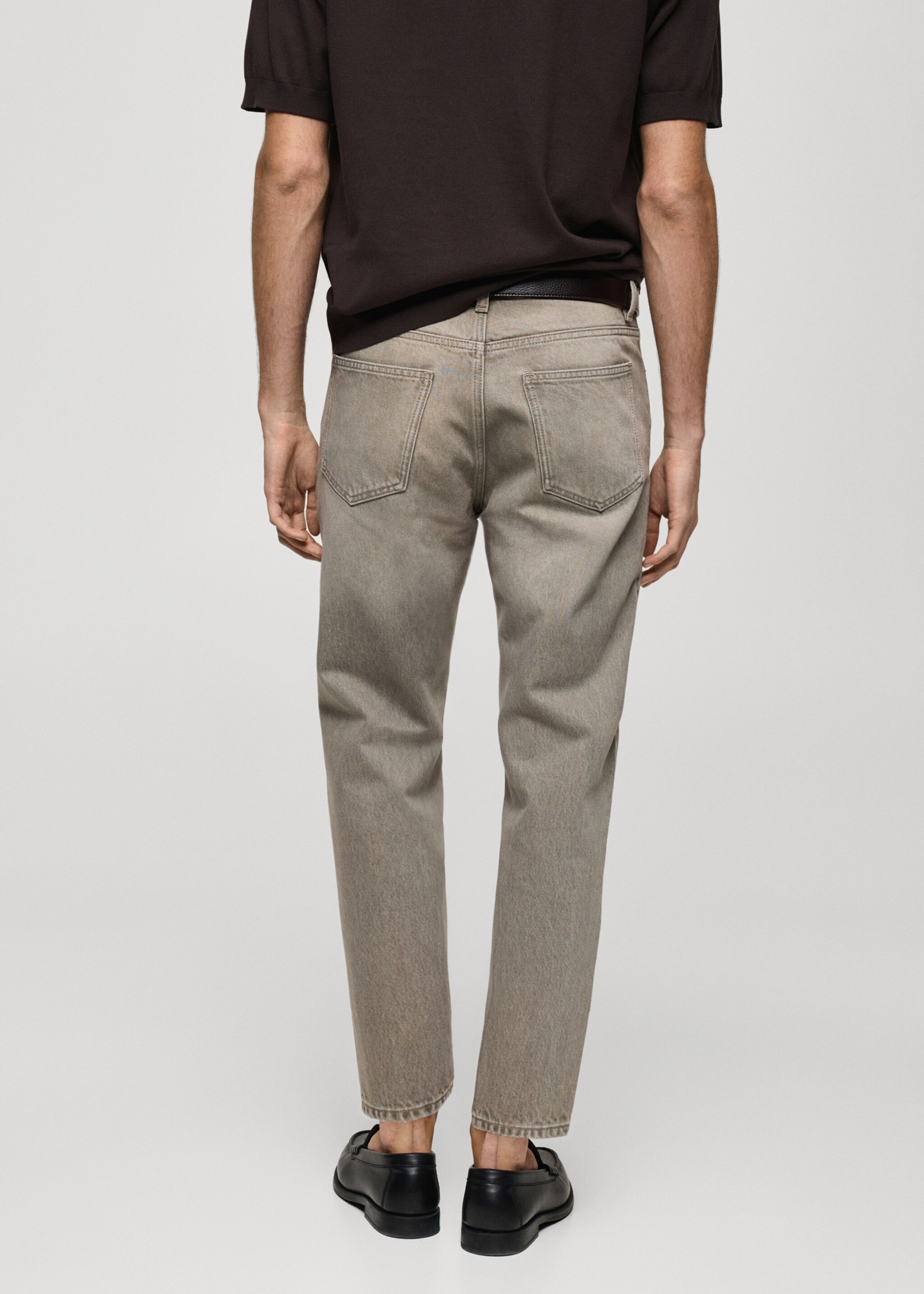 Cropped carrot-fit jeans - Reverse of the article, Denim Grey. Ref: 87045922-00.