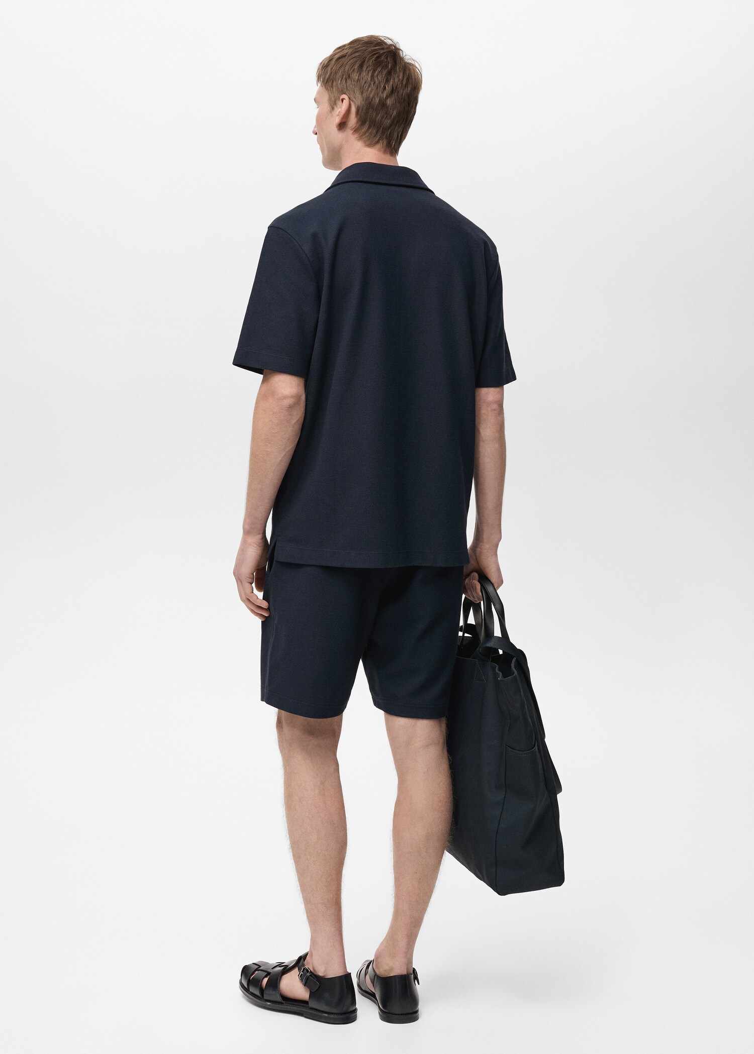 Structured knitted shirt - Reverse of the article