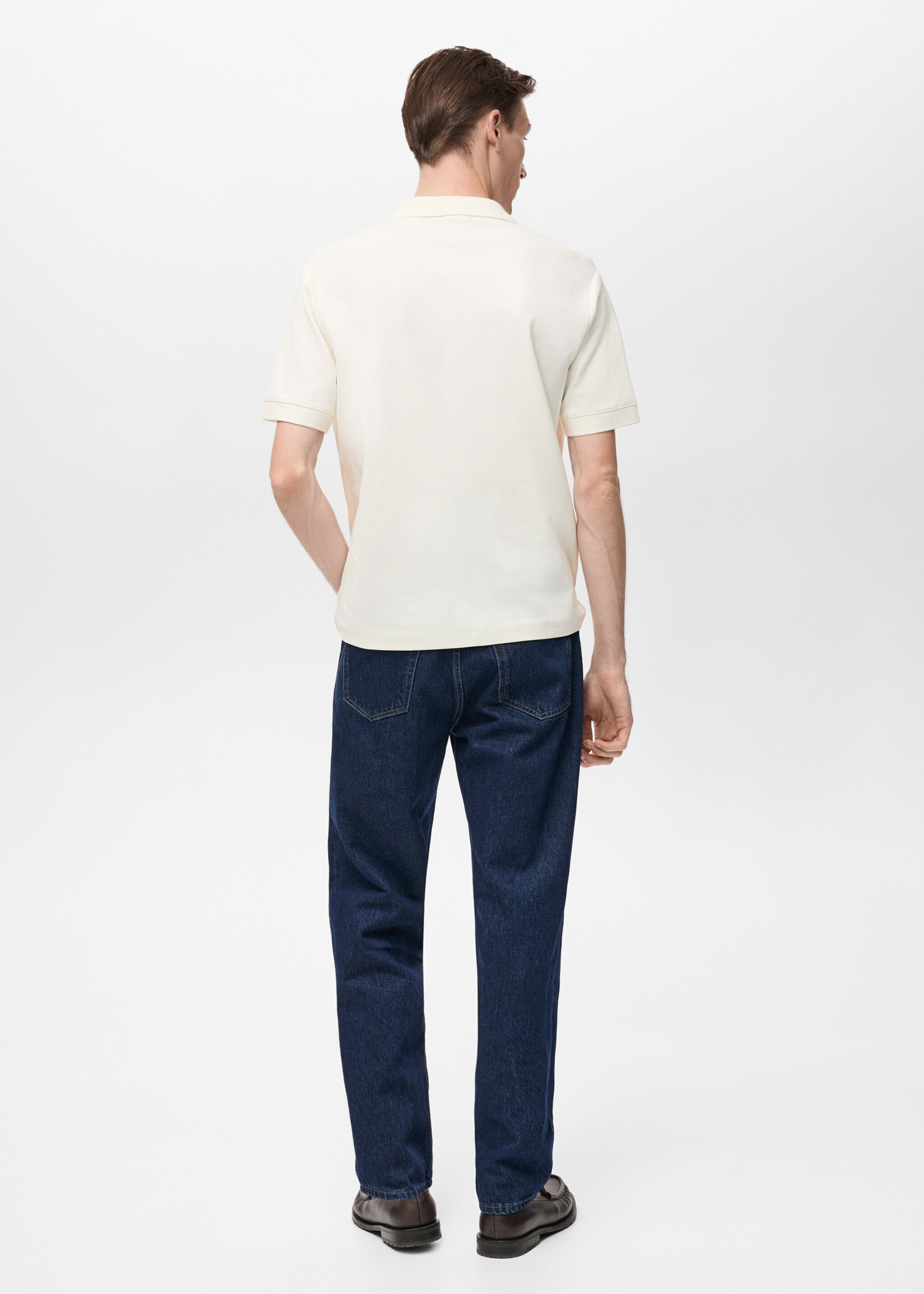 Polo maille structure - Verso de l’article, Blanc. Ref: 87045926-00.