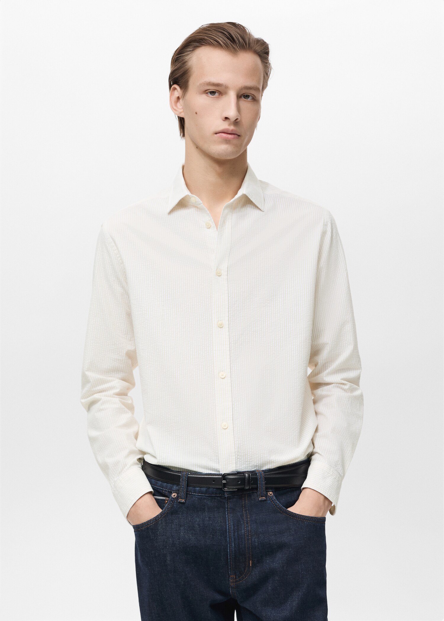 Striped seersucker shirt - Medium plane