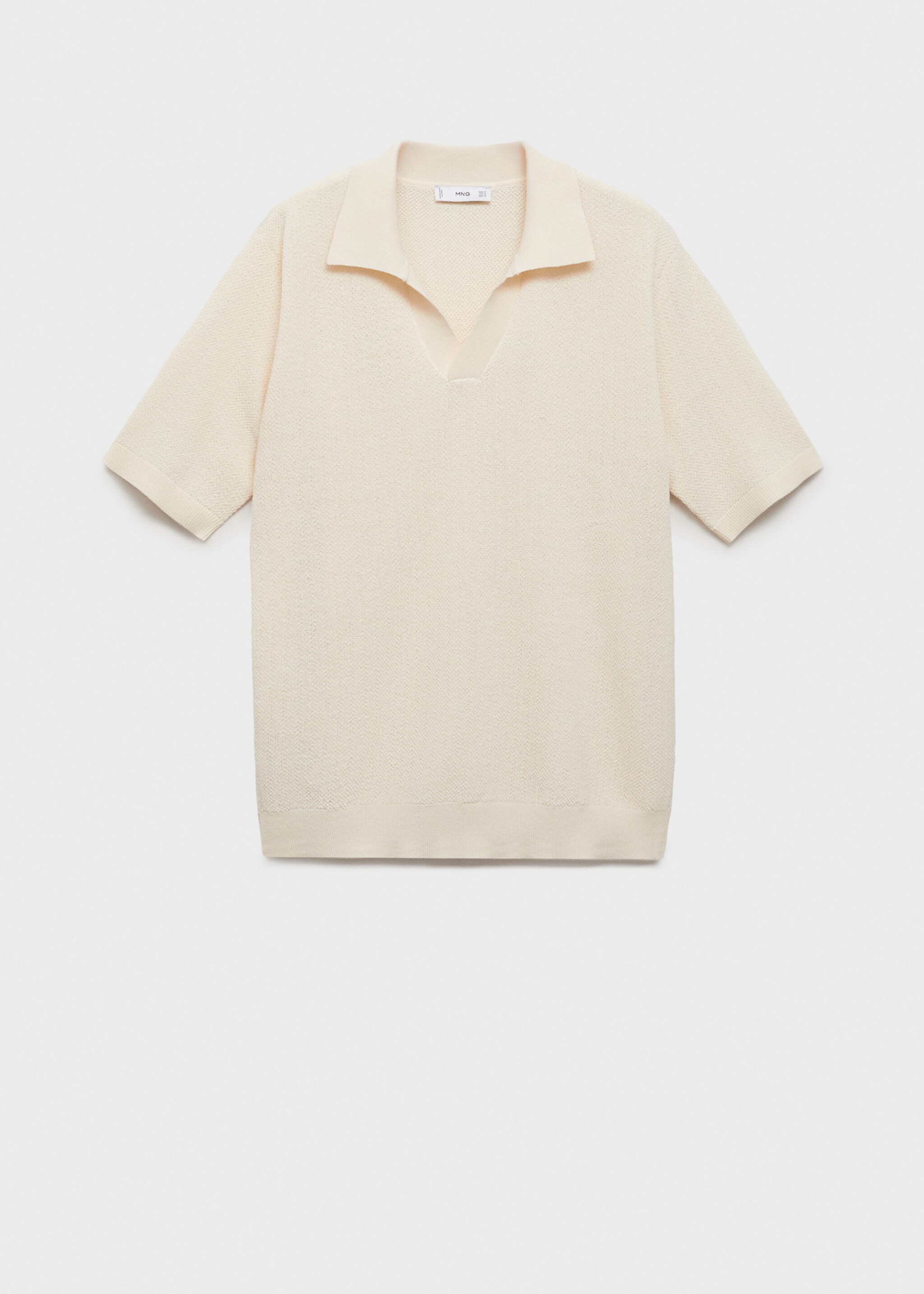 Fine-knit polo shirt - Article without model, Ivory White. Ref: 87045934-00.