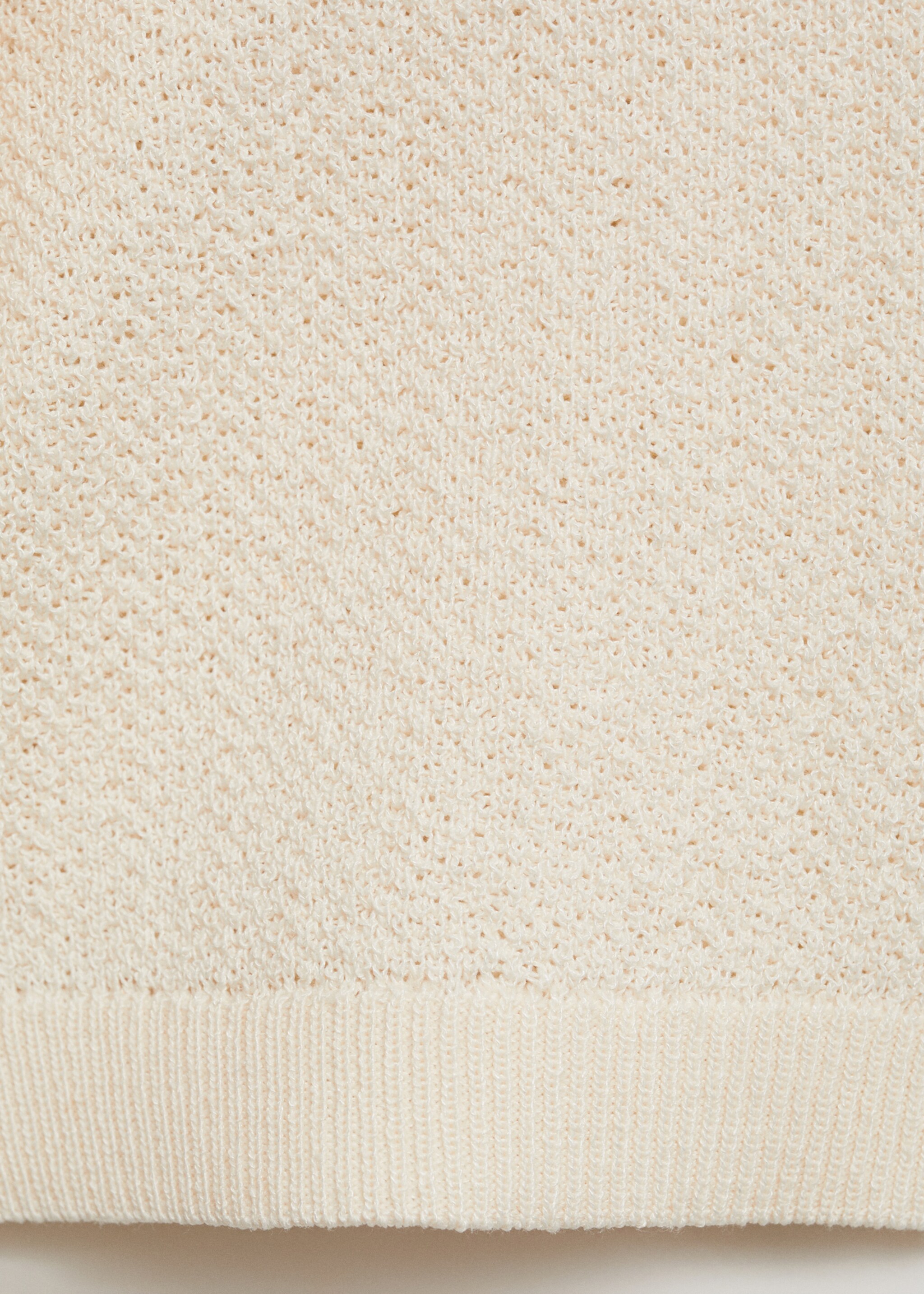 Fine-knit polo shirt - Details of the article 0, Ivory White. Ref: 87045934-00.