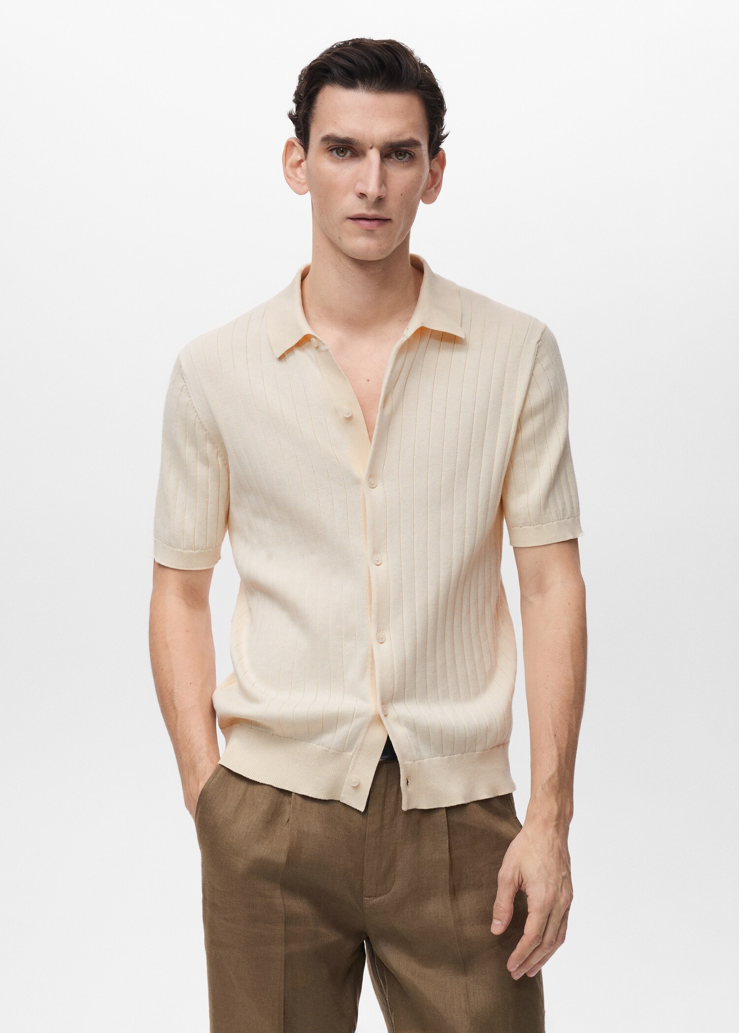 Fine rib-knit shirt - Medium plane