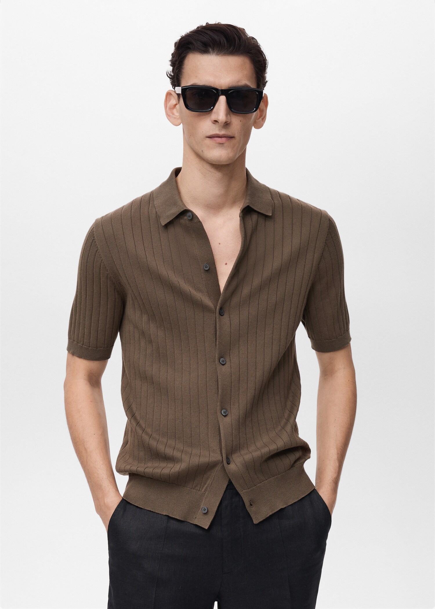 Fine rib-knit shirt - Medium plane