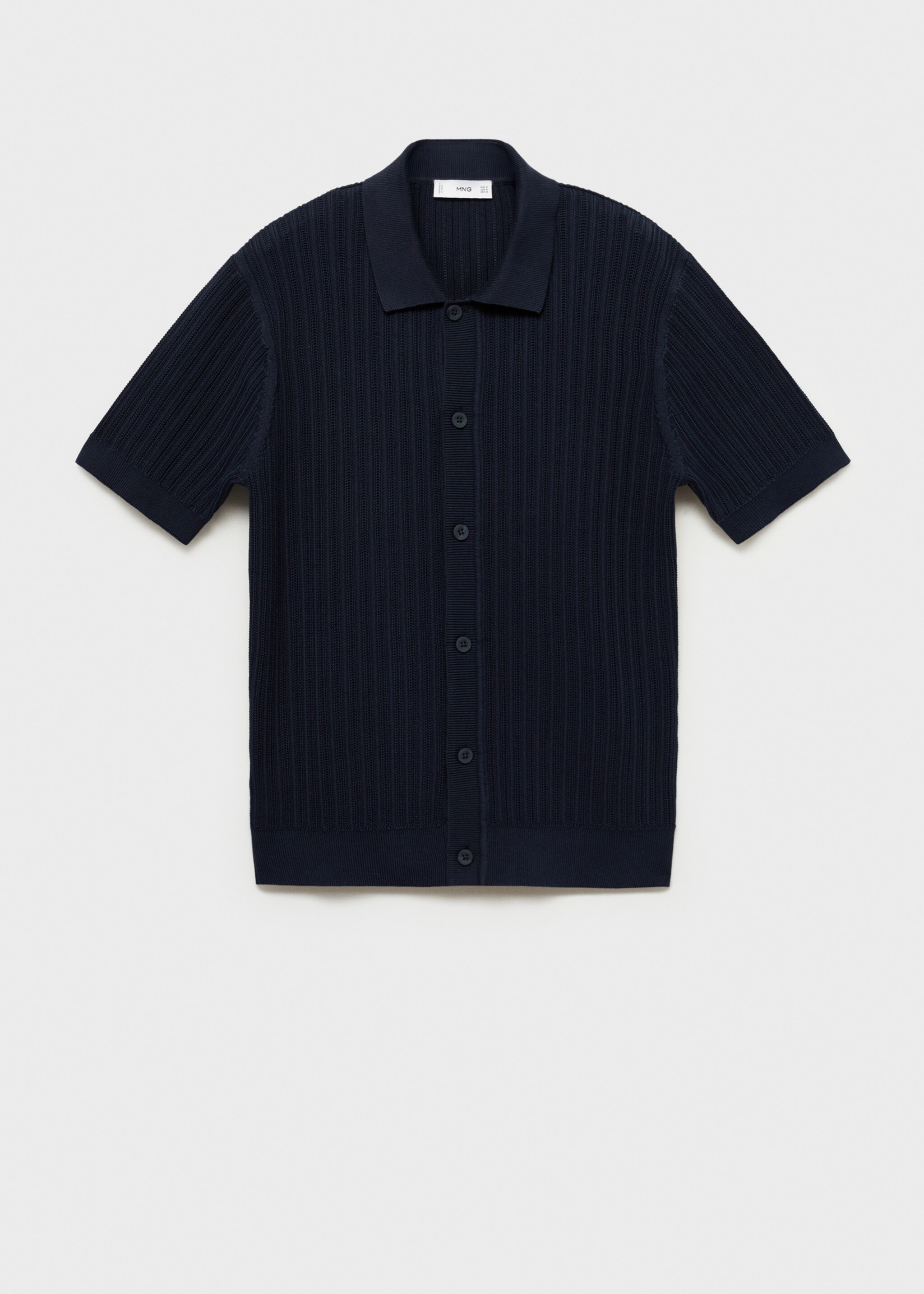 Chemise 100 % coton structurée - Article sans modèle, Bleu marine foncé. Ref: 87045936-00.