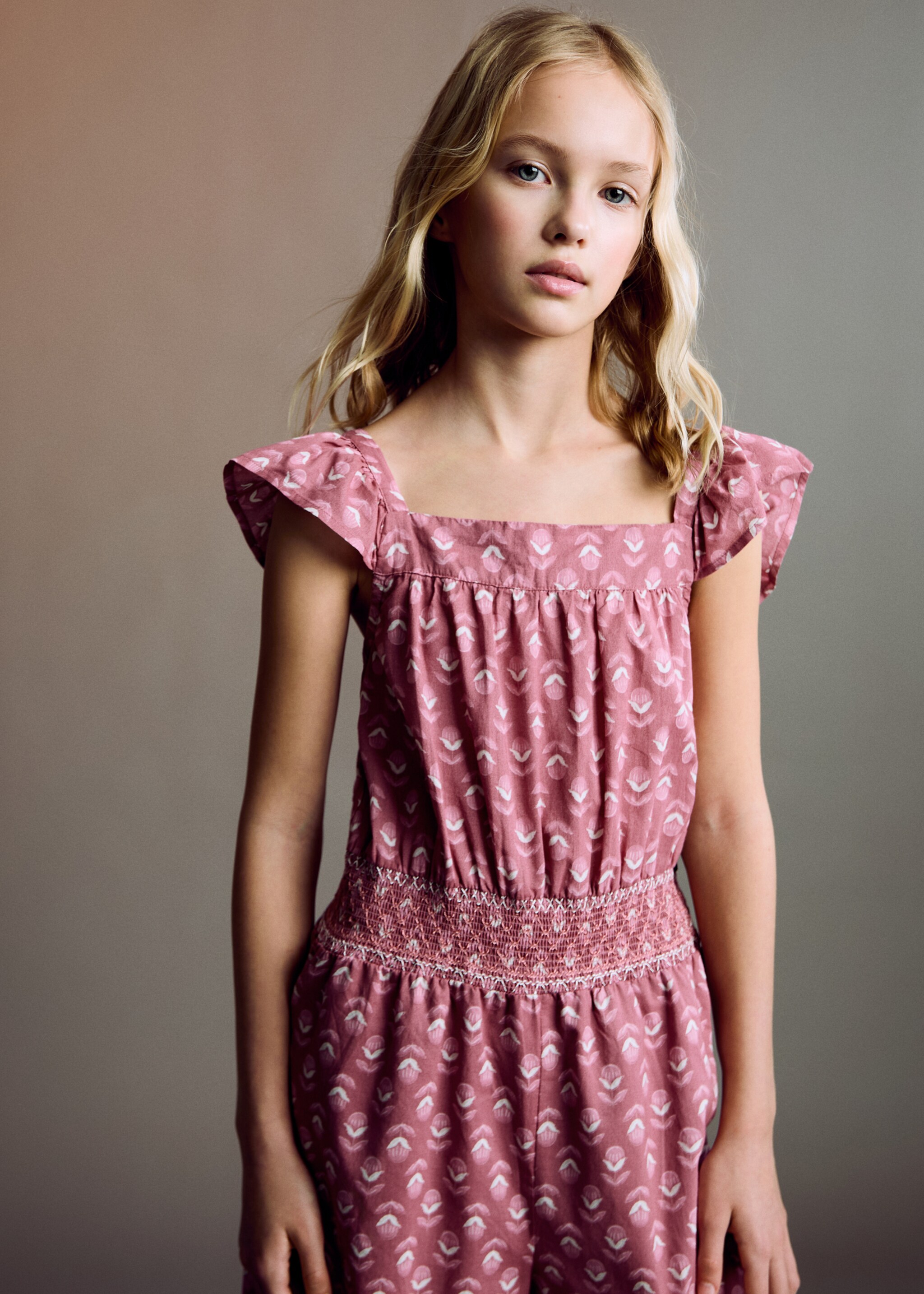 Long printed jumpsuit - Medium plane, Strawberry. Ref: 87045942-00.