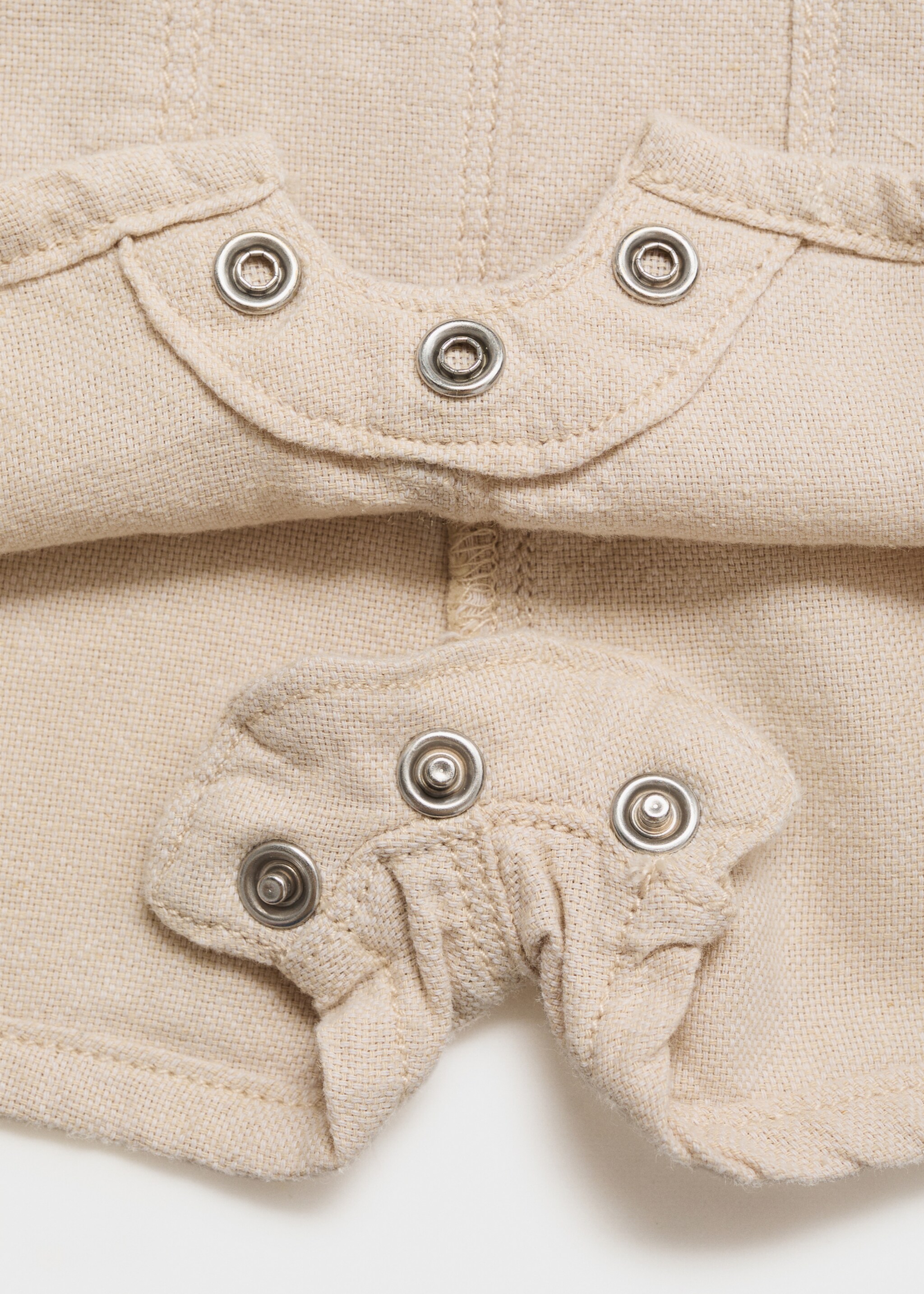 Latzhose aus Leinen mit Baumwolle - Detail des Artikels 0, Sandfarben. Ref: 87045947-00.