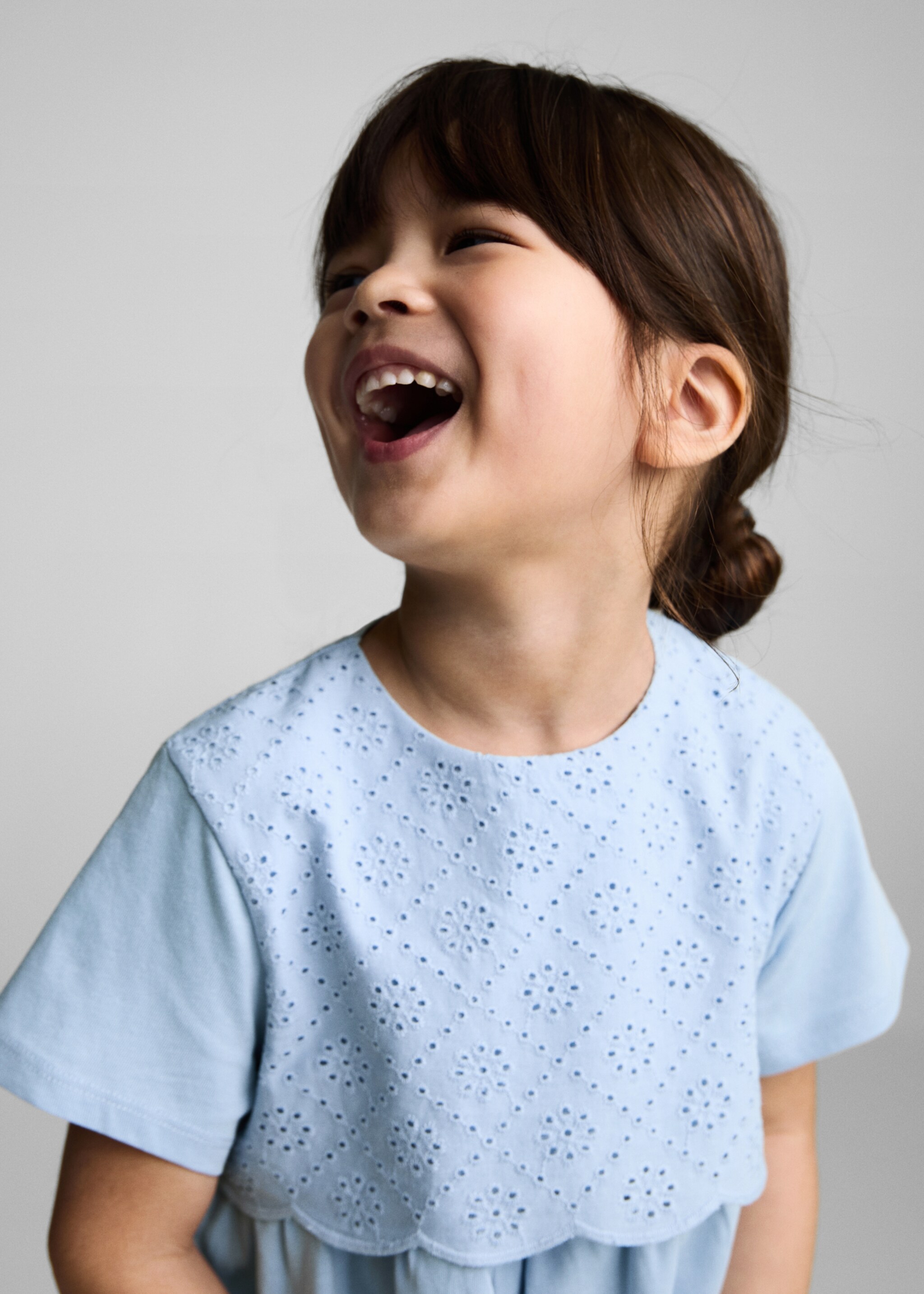 Βαμβακερό φόρεμα κέντημα - Λεπτομέρεια του προϊόντος 1, Μπλε. Ref: 87045948-00.