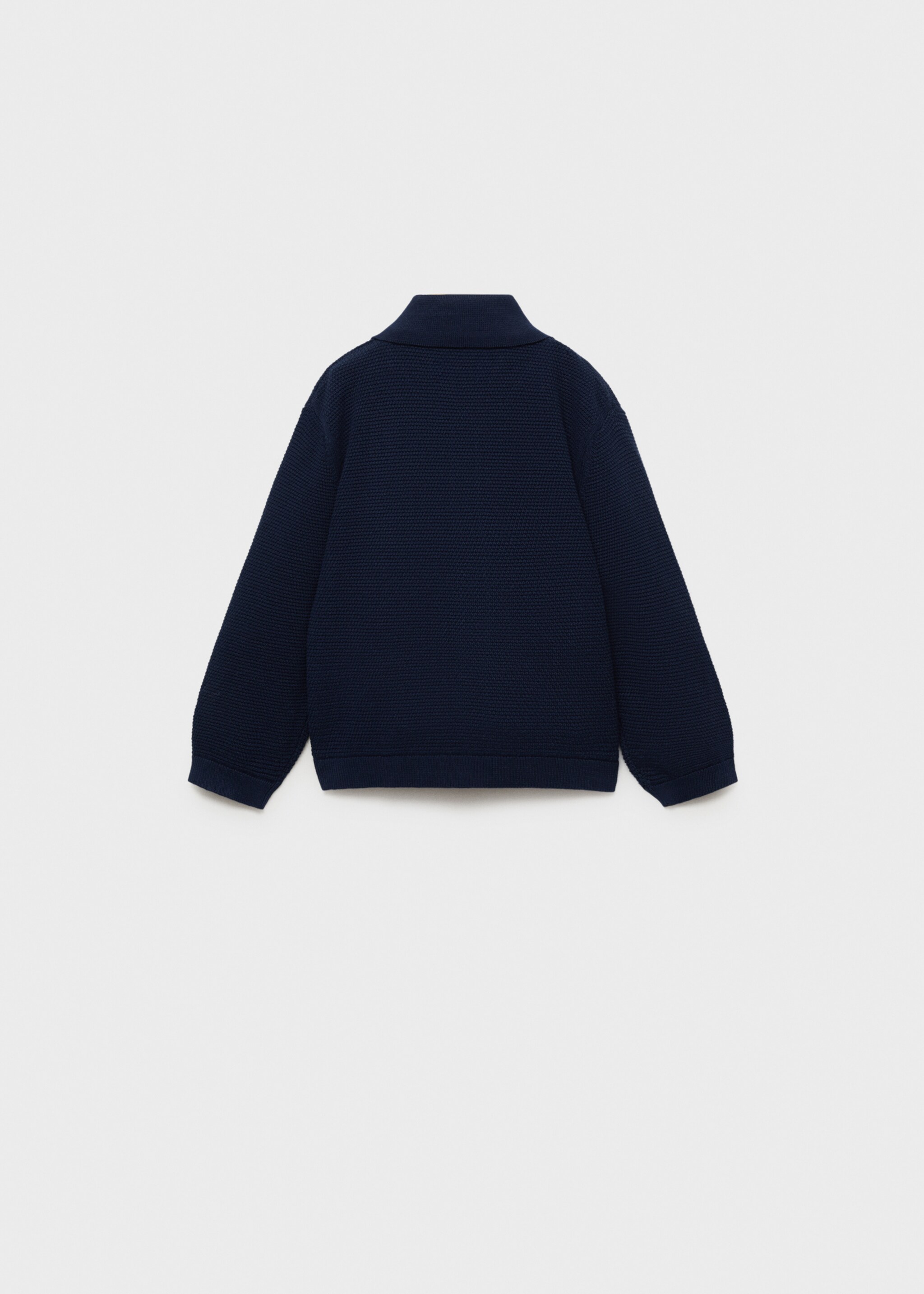 Cardigan maille coton - Verso de l’article, Bleu marine foncé. Ref: 87045950-00.
