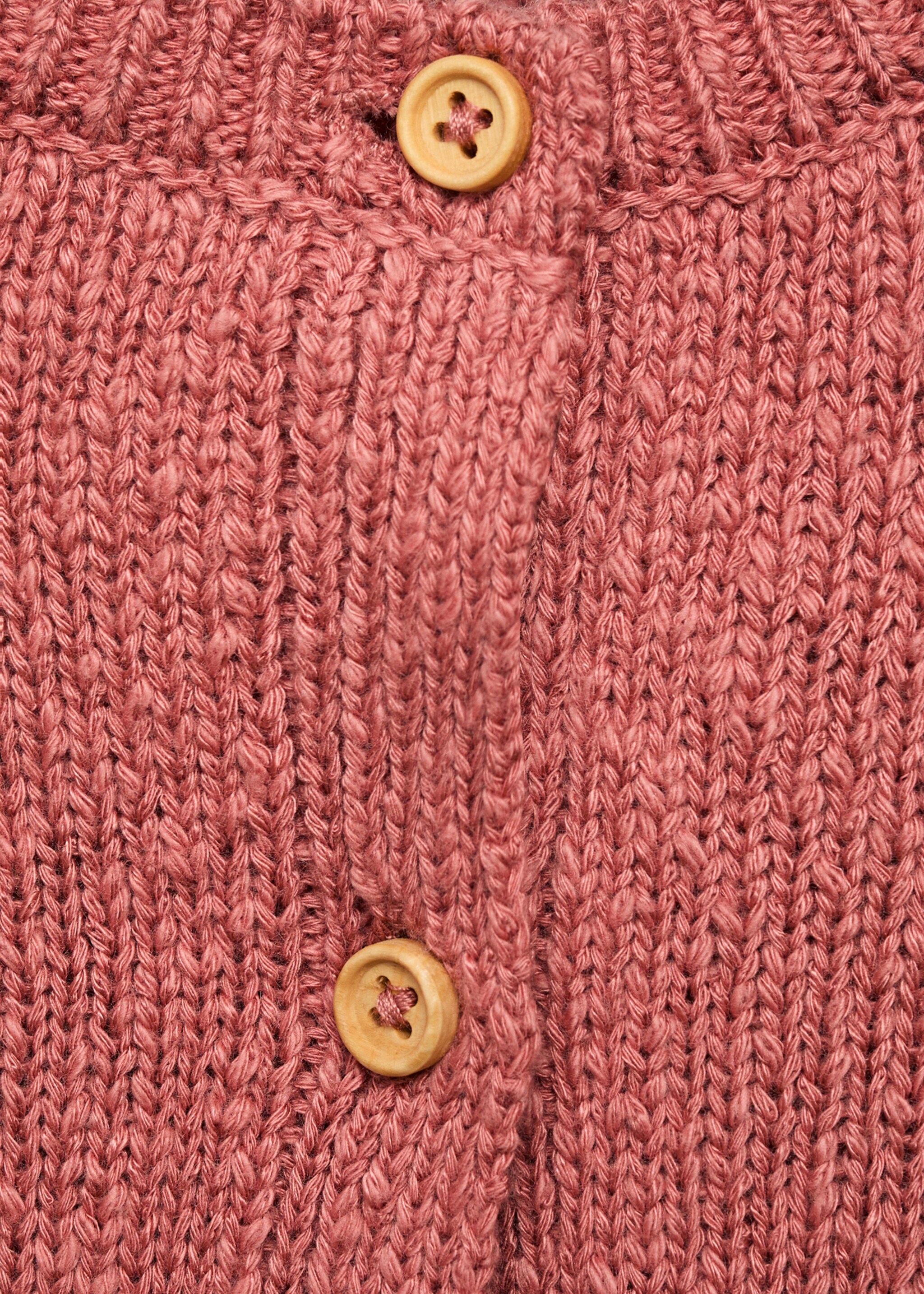 Knitted button cardigan - Details of the article 8, Pink. Ref: 87045955-00.