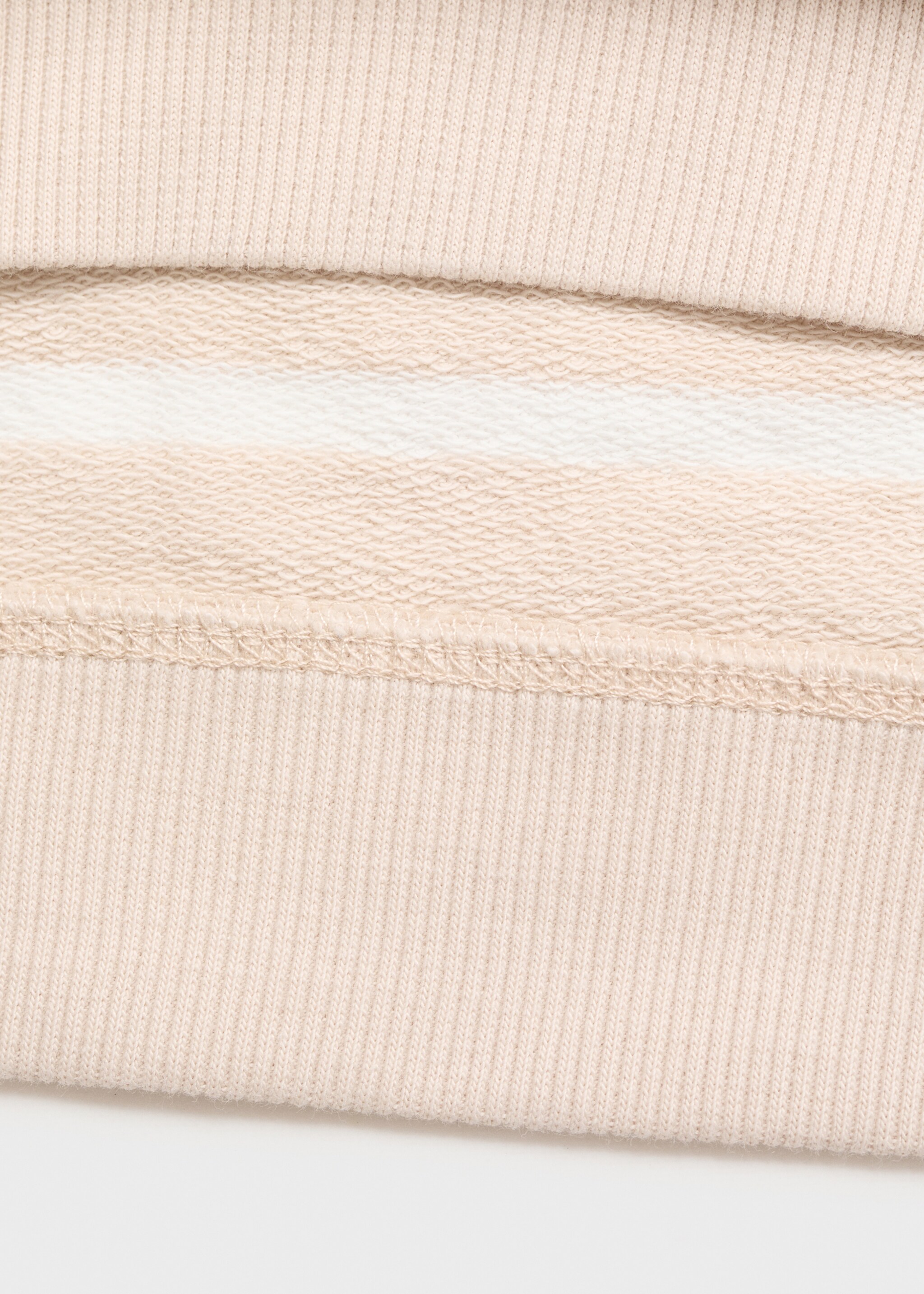 Striped cotton-blend sweatshirt - Details of the article 0, Sand. Ref: 87045964-00.