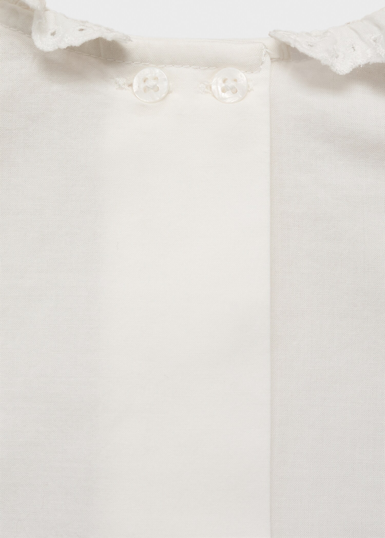 Cotton babydoll neck blouse - Details of the article 0