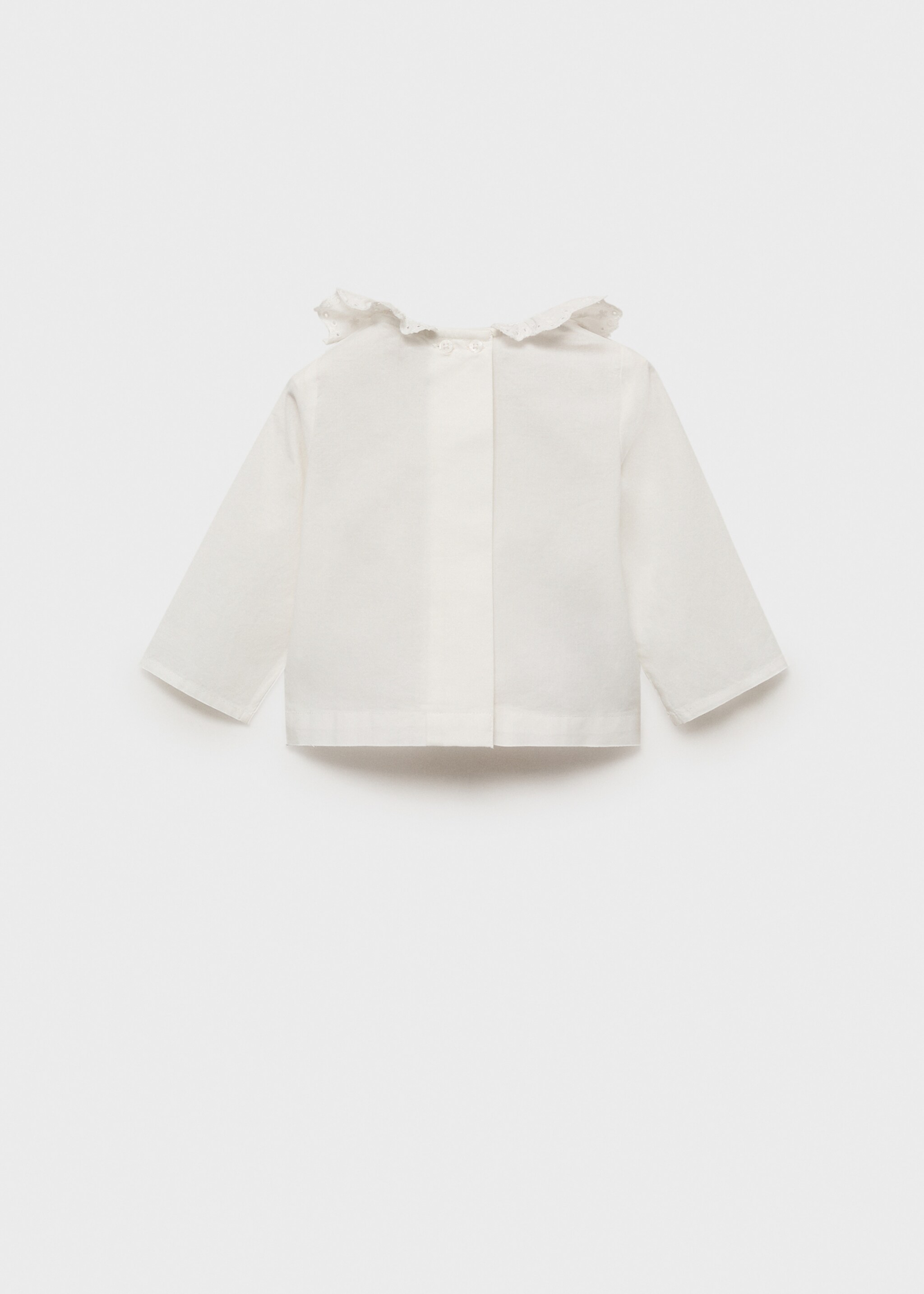 Cotton babydoll neck blouse - Reverse of the article, Off White. Ref: 87045966-00.
