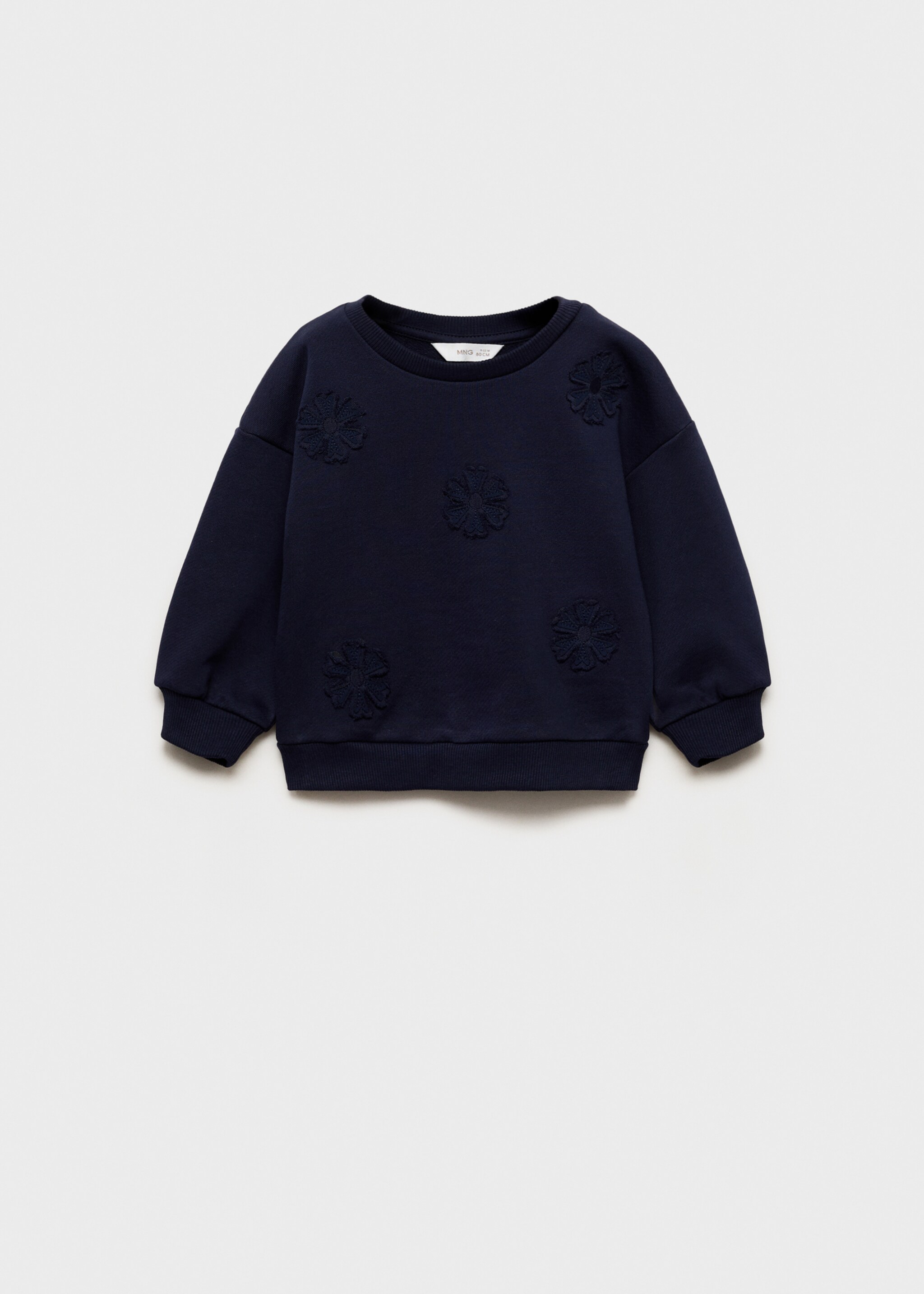 Embroidered detail cotton sweatshirt - Article without model, Dark Navy. Ref: 87045970-00.
