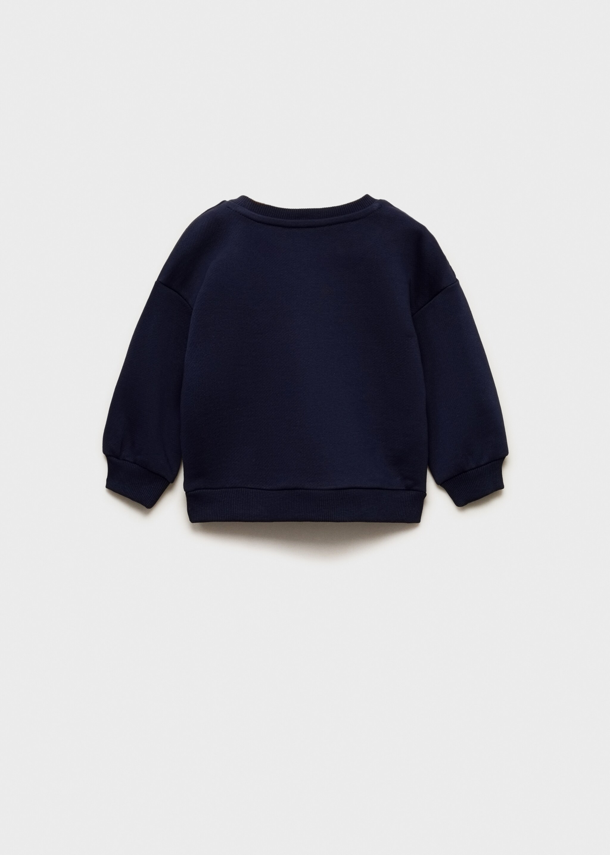 Embroidered detail cotton sweatshirt - Reverse of the article, Dark Navy. Ref: 87045970-00.